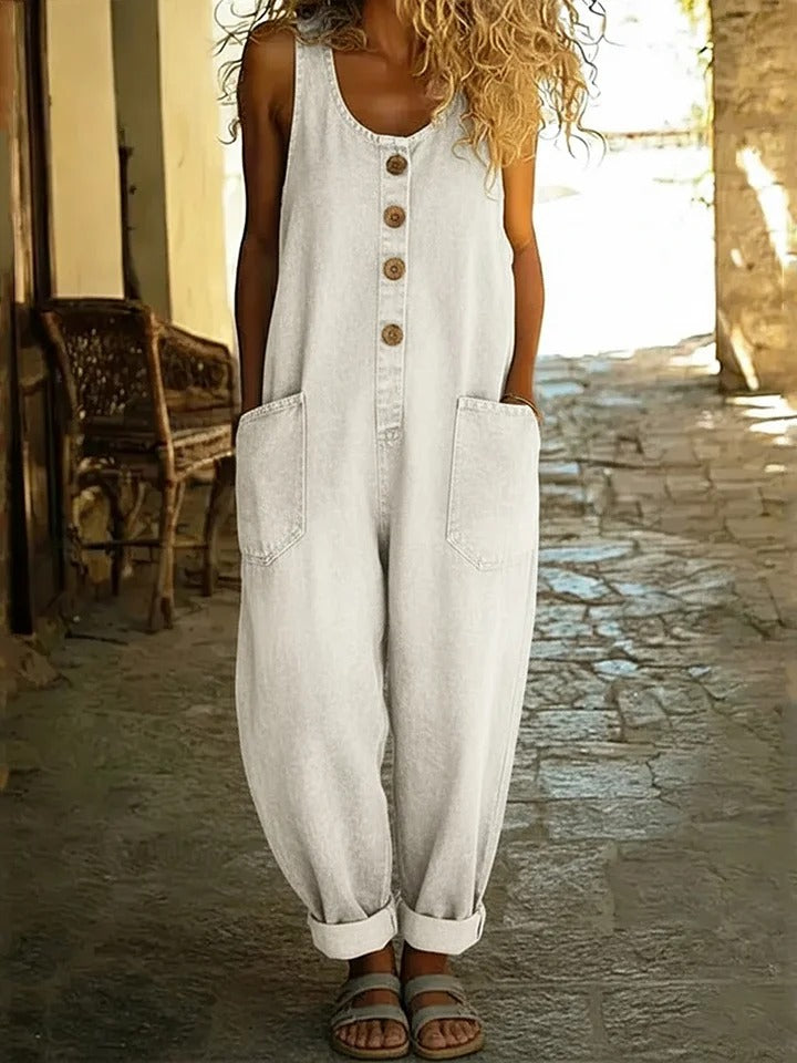 Cotton Denim Jumpsuit