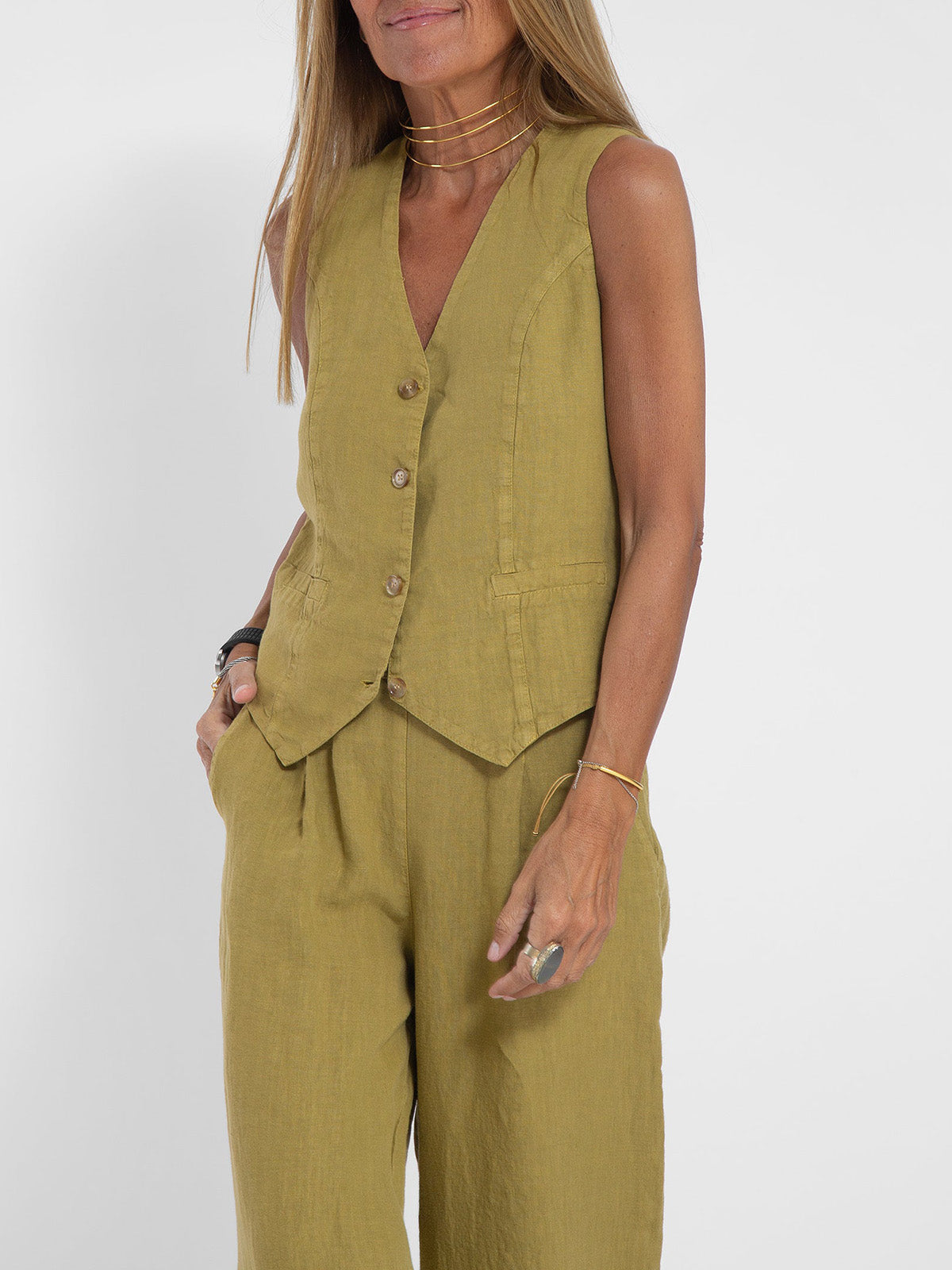 Aira – Elegant Two-Piece Set with Vest & Wide-Leg Trousers