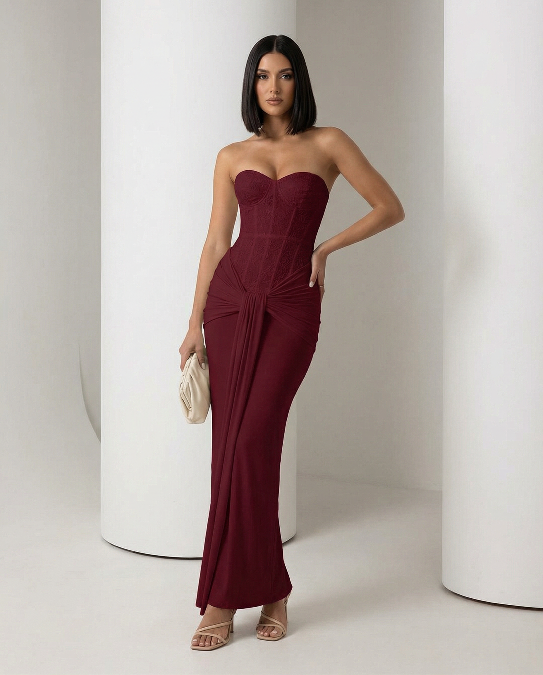 Luxe Sculpting Strapless Maxi Dress