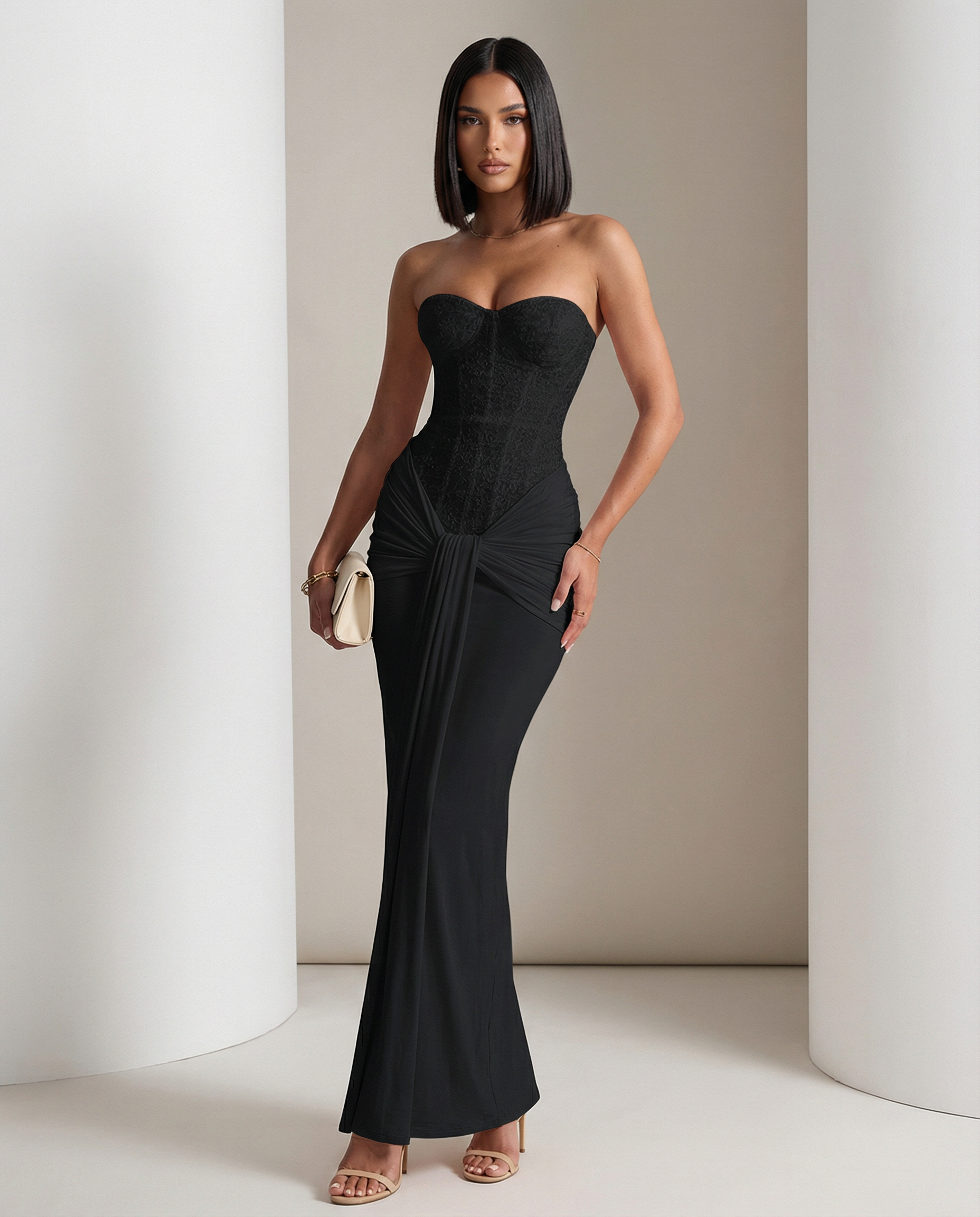 Luxe Sculpting Strapless Maxi Dress