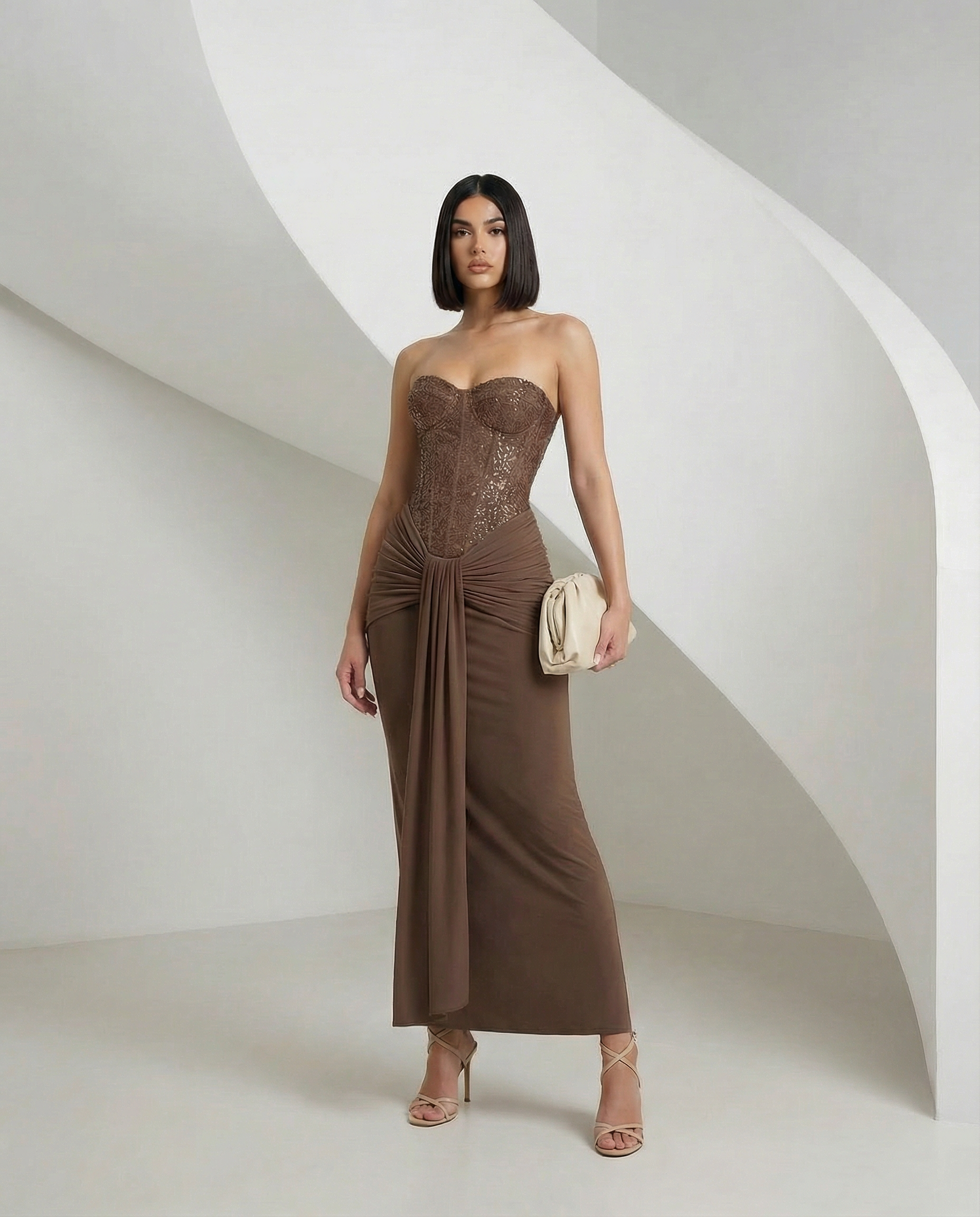 Luxe Sculpting Strapless Maxi Dress