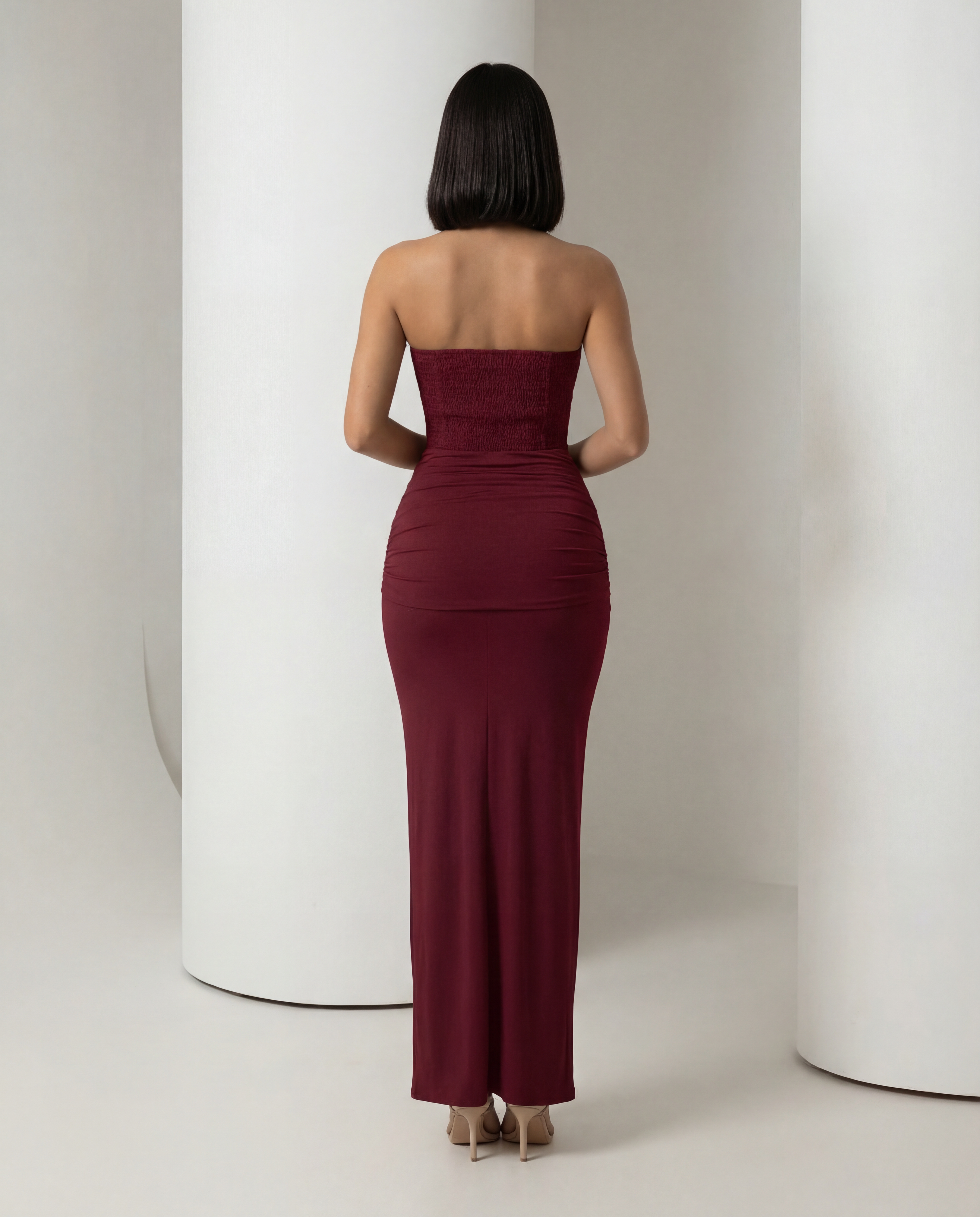 Luxe Sculpting Strapless Maxi Dress