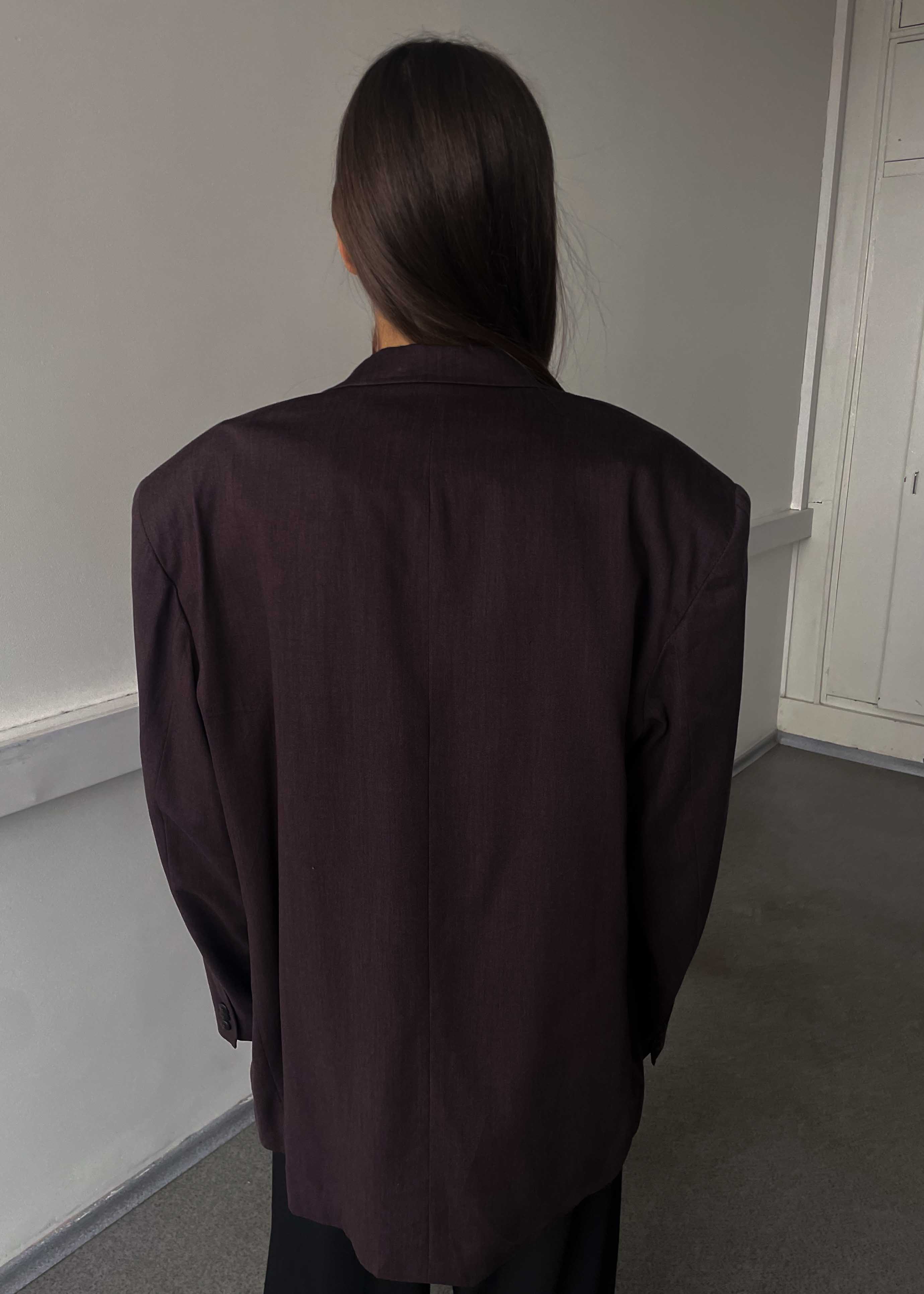Vintage Burgundy Oversized Double Breasted Blazer