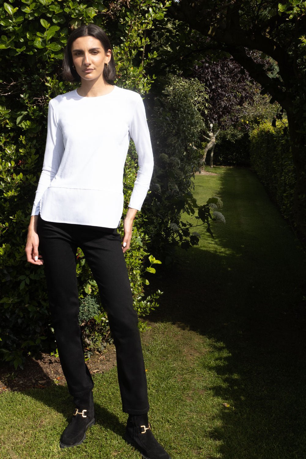 Sara Collarless Layering Shirt