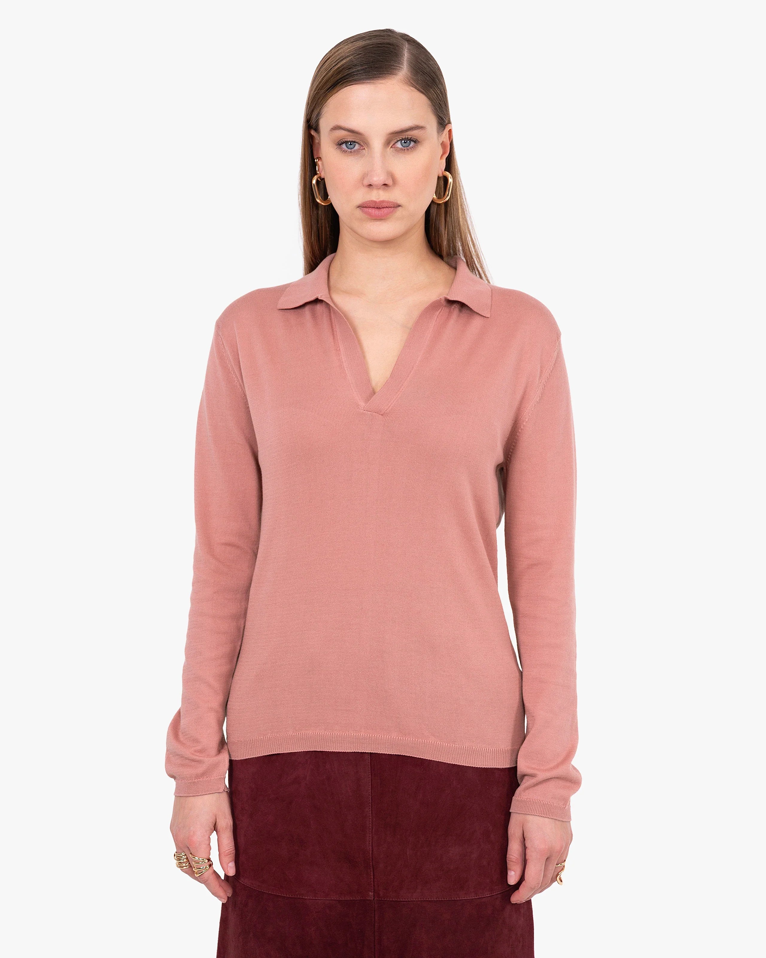 Women's Oasi Polo Sweater - Blush