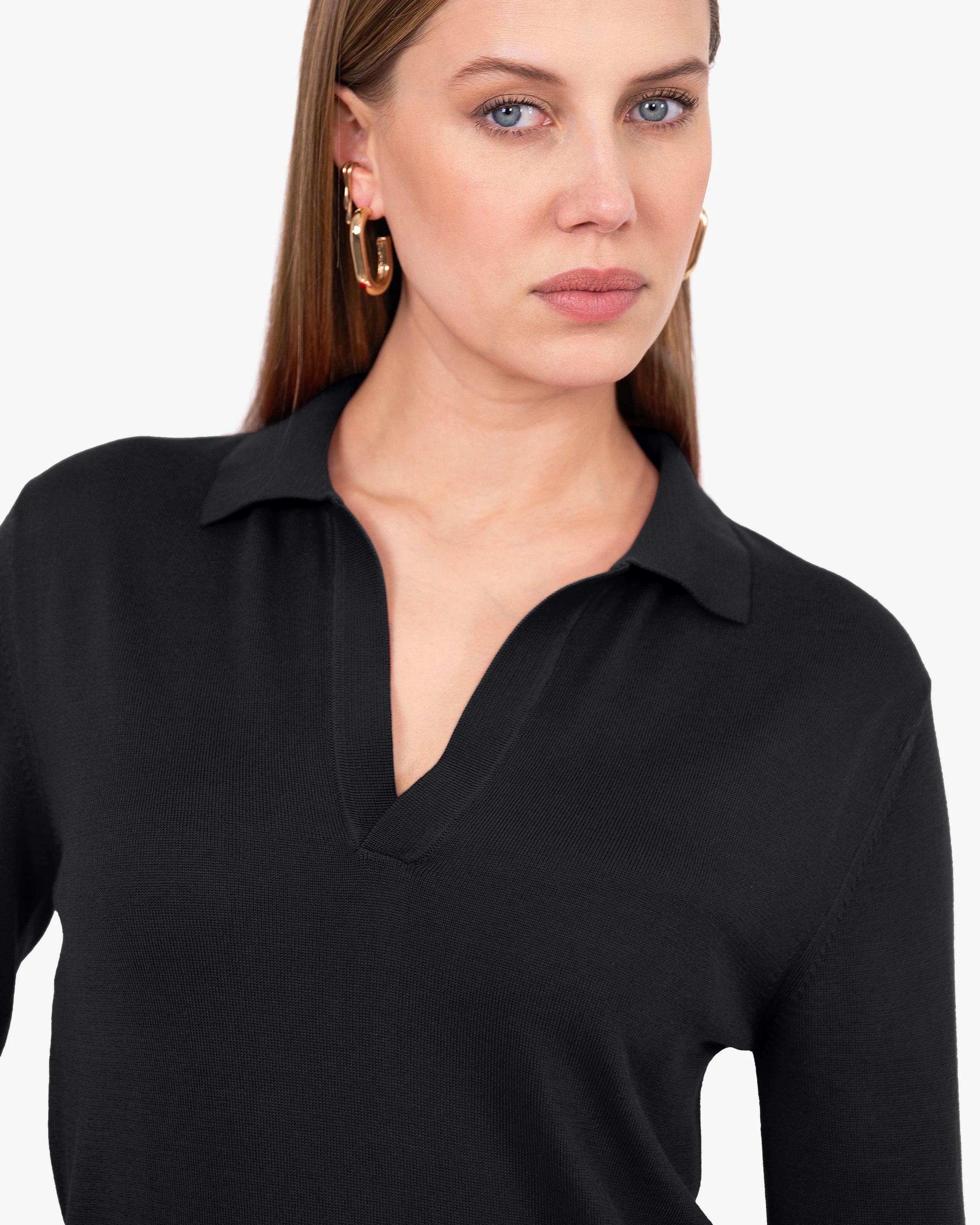 Women's Oasi Polo Sweater - Black