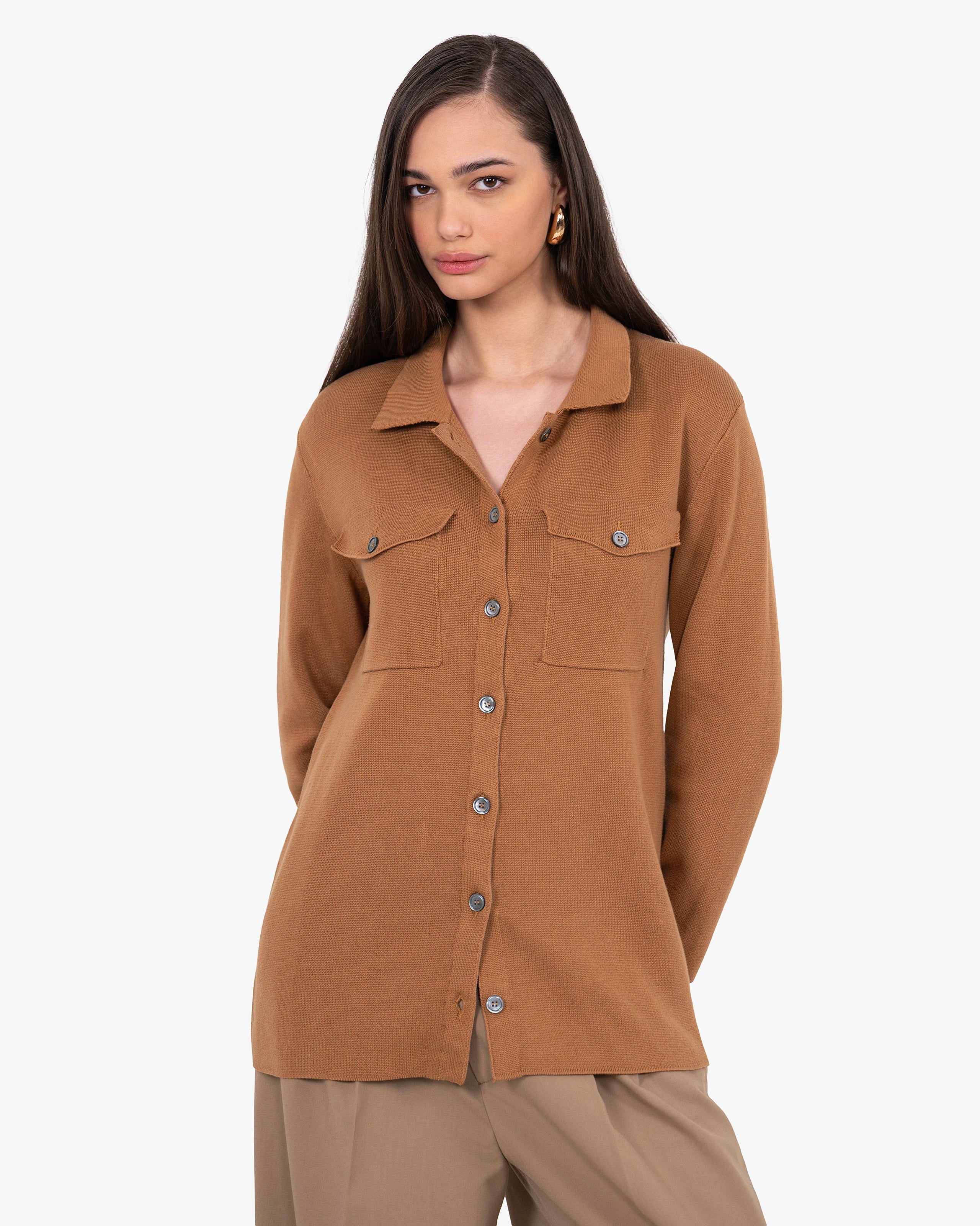 Oasi Shirt Sweater - Hazelnut