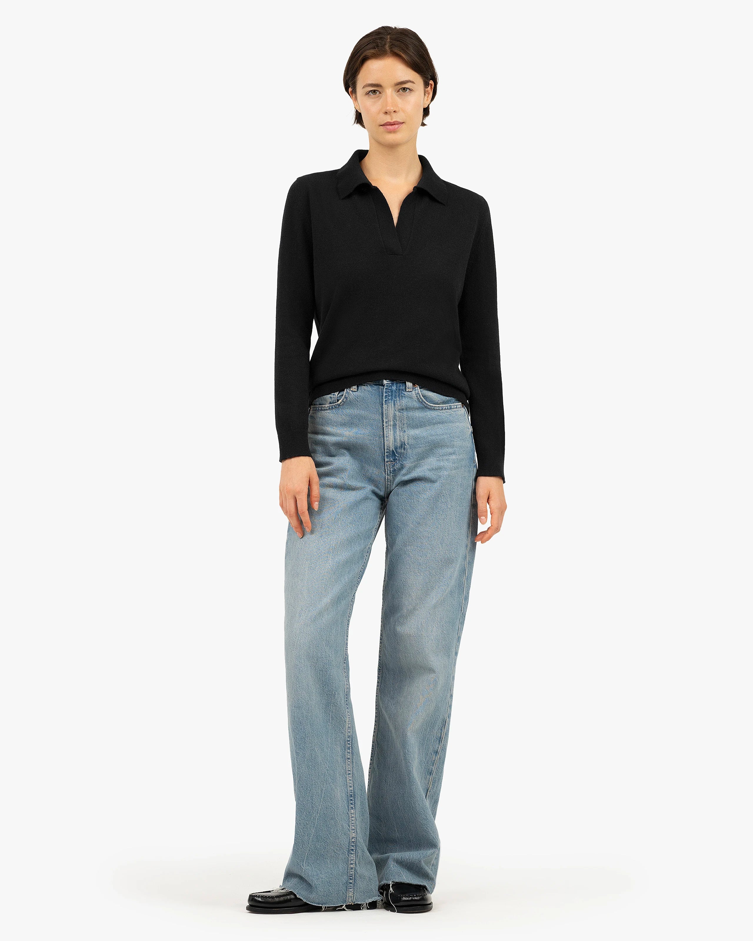 Women's Stresa Polo Sweater - Black