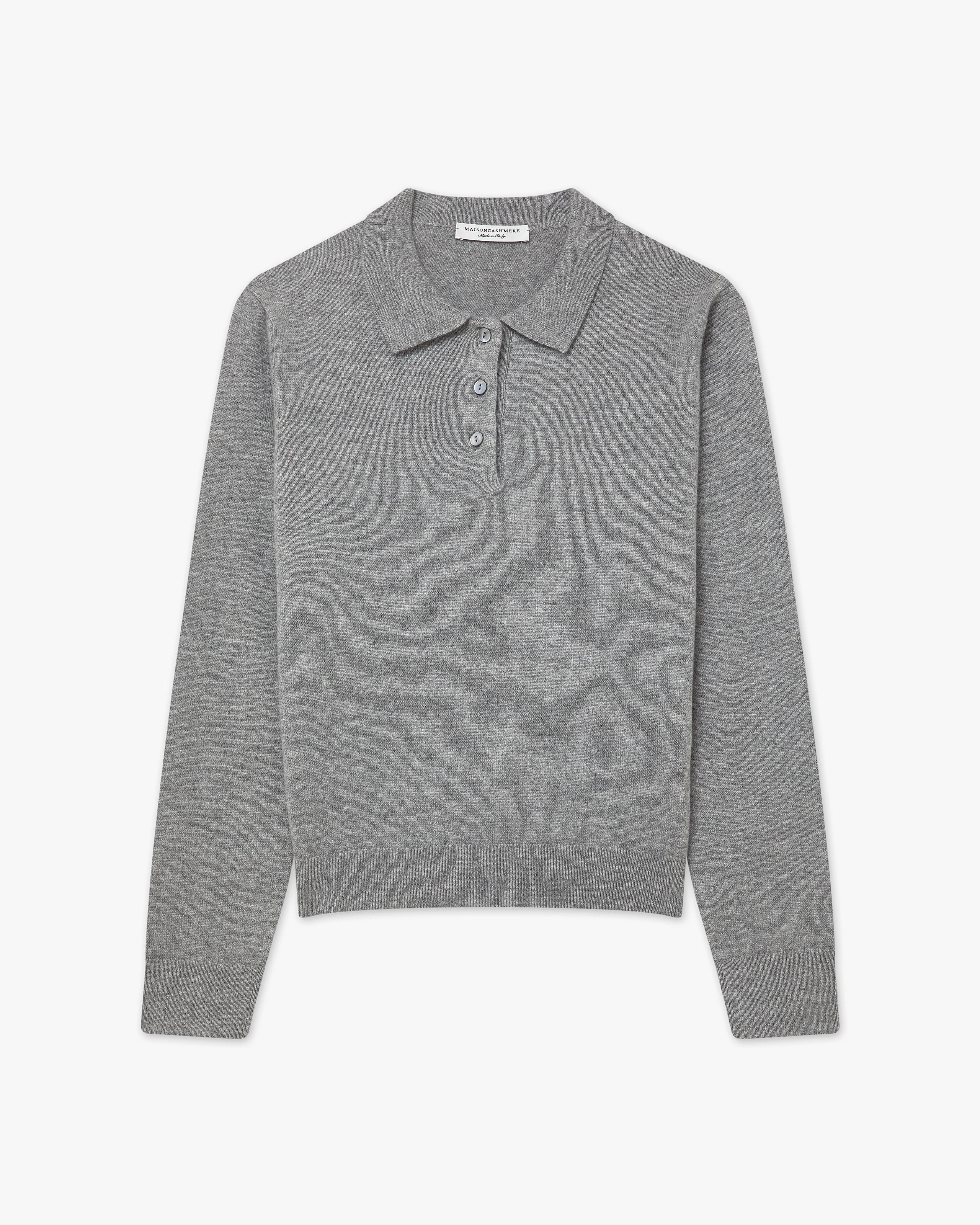 Women's Tribeca Polo Sweater - Medium Grey