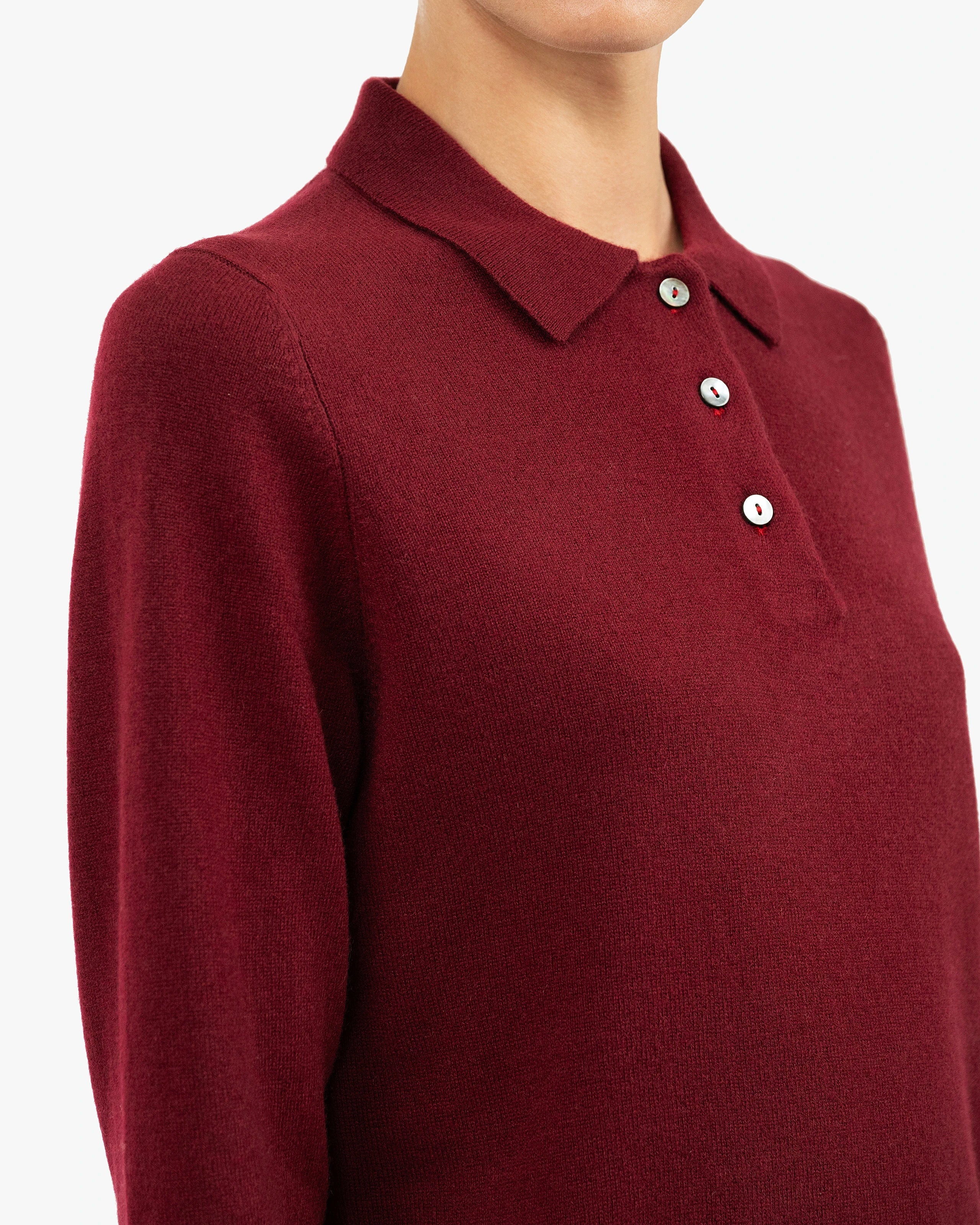 Women's Tribeca Polo Sweater - Bordeaux