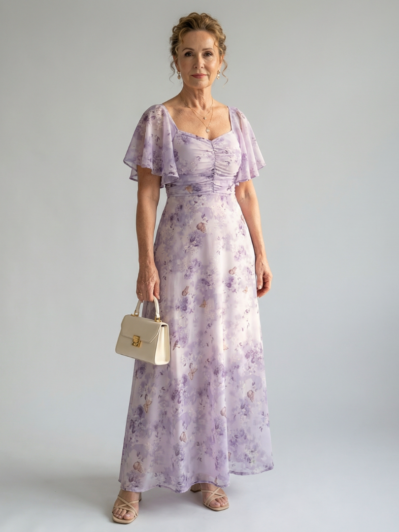 Vaelis |  Flutter Sleeve Midi Dress