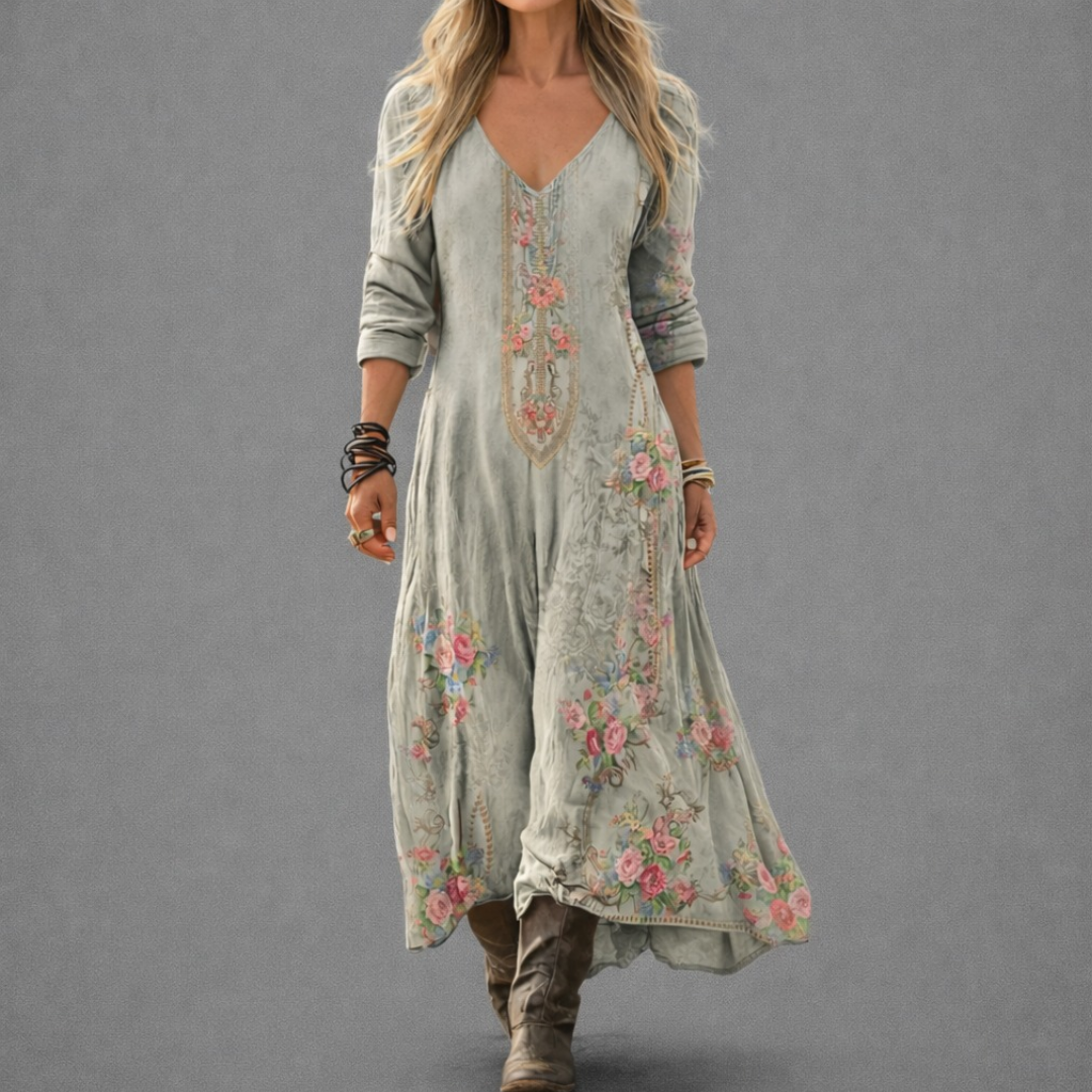Long-sleeved vintage dress