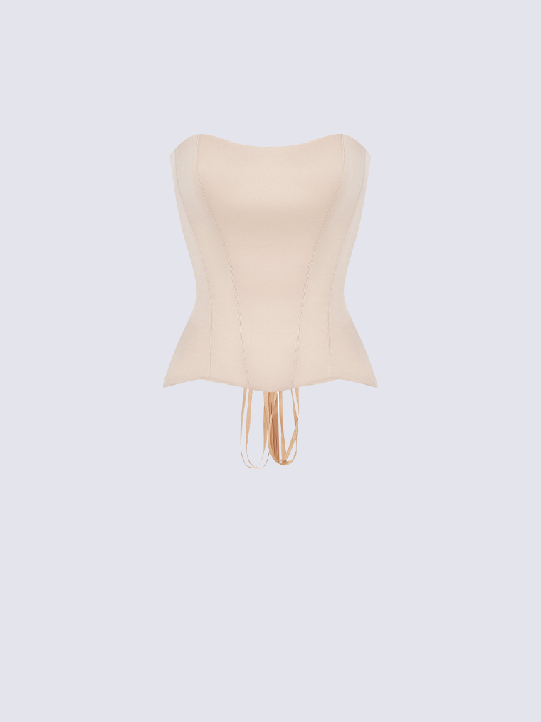 Beige Satin corset