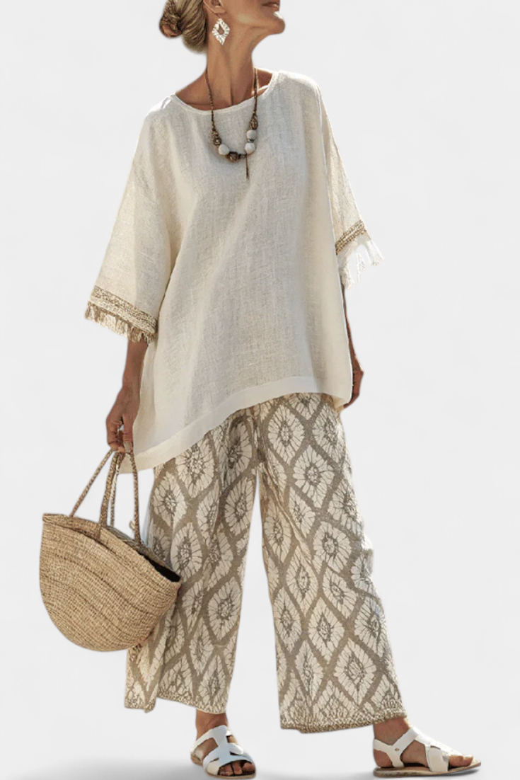Ilaria — Sophisticated Top & Casual Trousers
