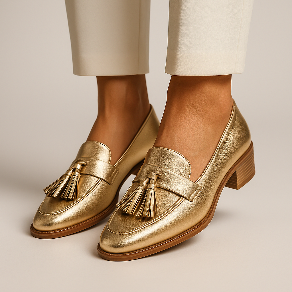 Celia | Opulent Gold Loafers