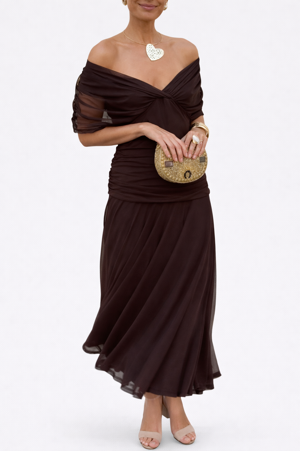 Florendra | Long Floral V Neck Dress