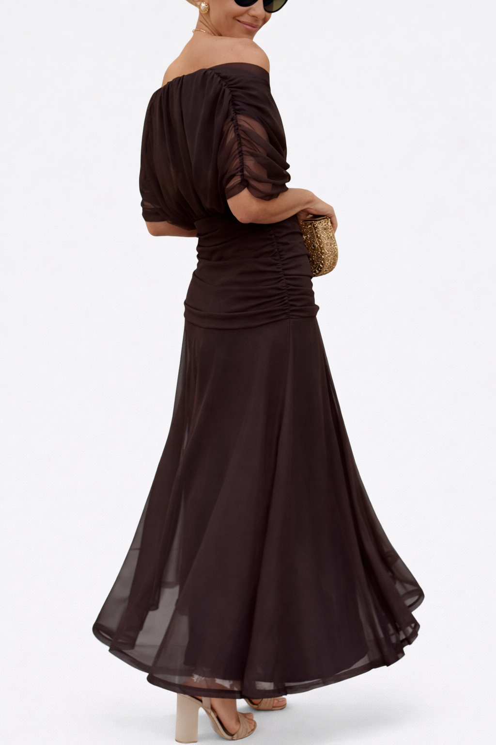 Florendra | Long Floral V Neck Dress