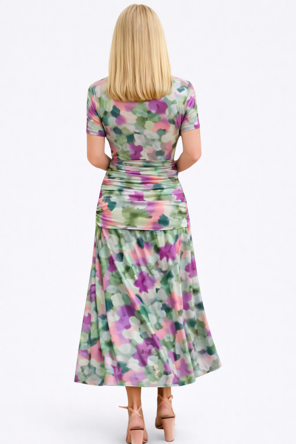 Florendra | Long Floral V Neck Dress