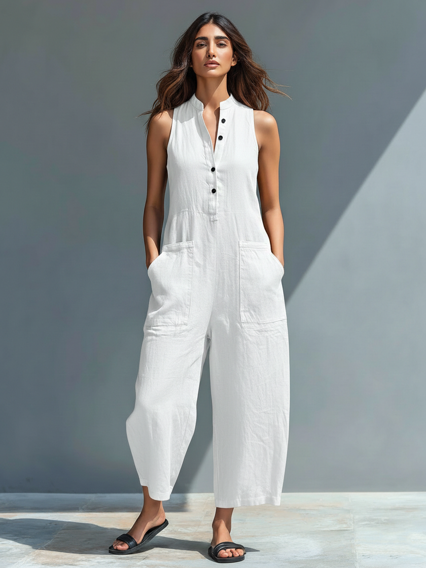 Claudia | Minimalist Linen Jumpsuit