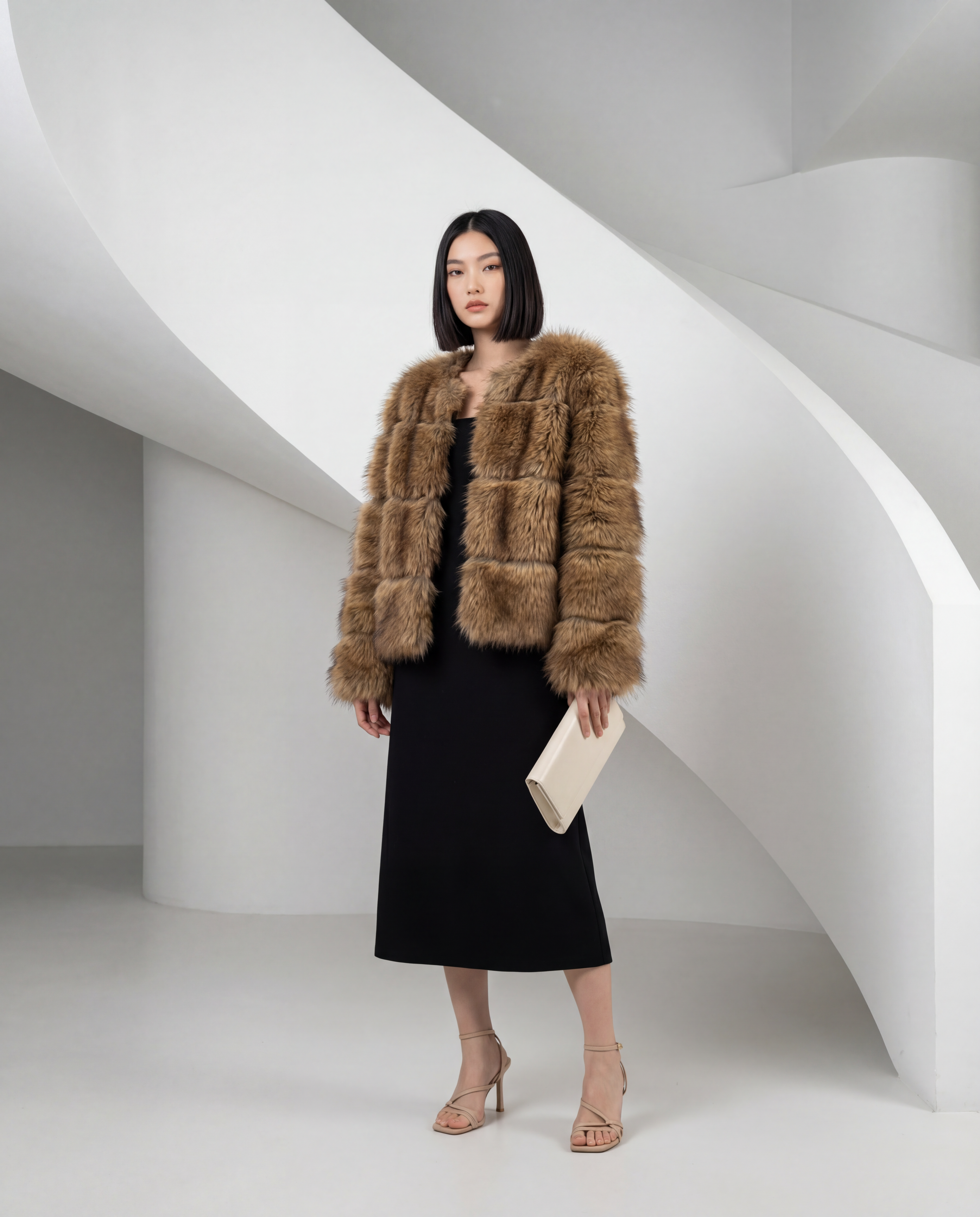 Sola Cropped Faux-Fur Jacket
