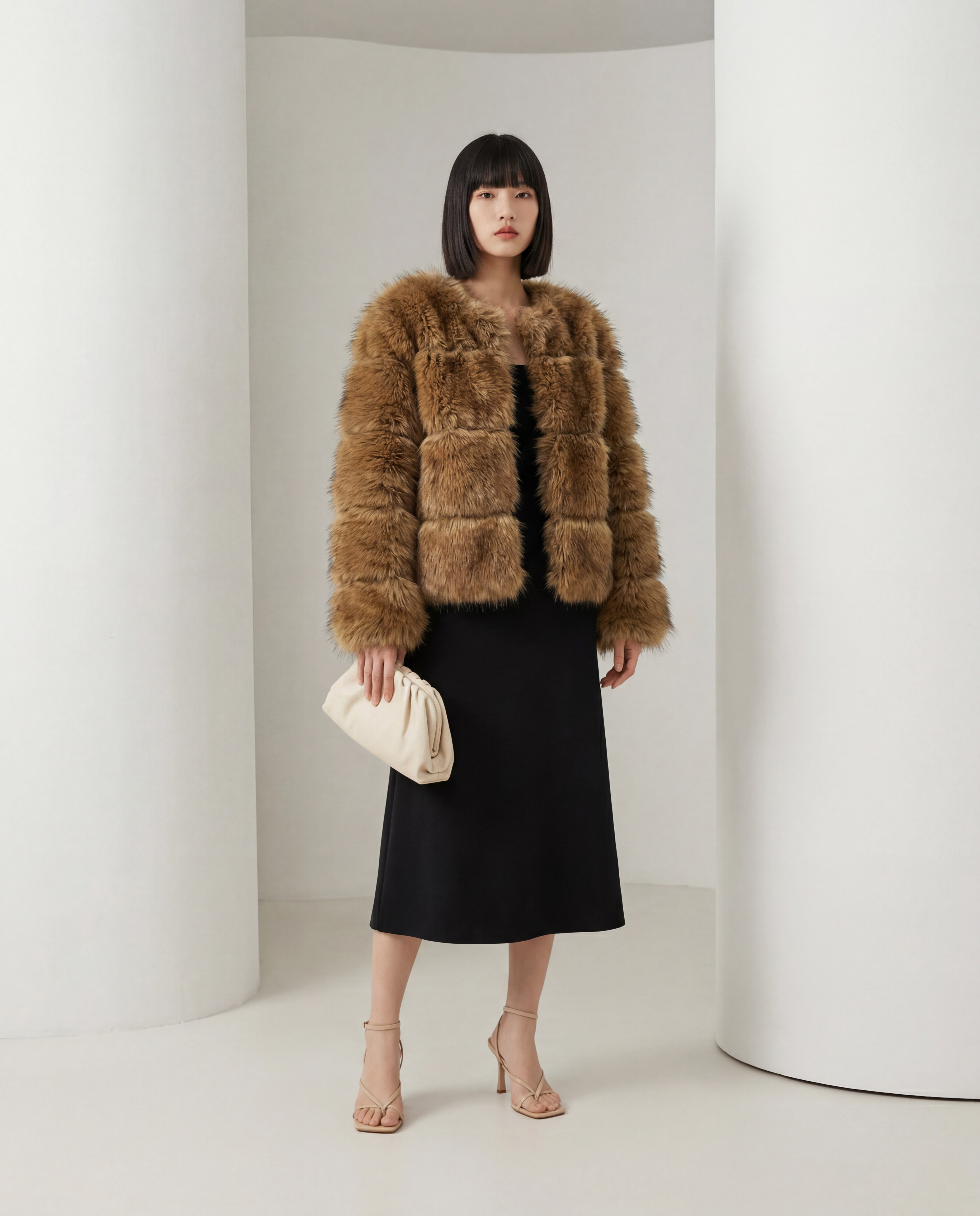Sola Cropped Faux-Fur Jacket