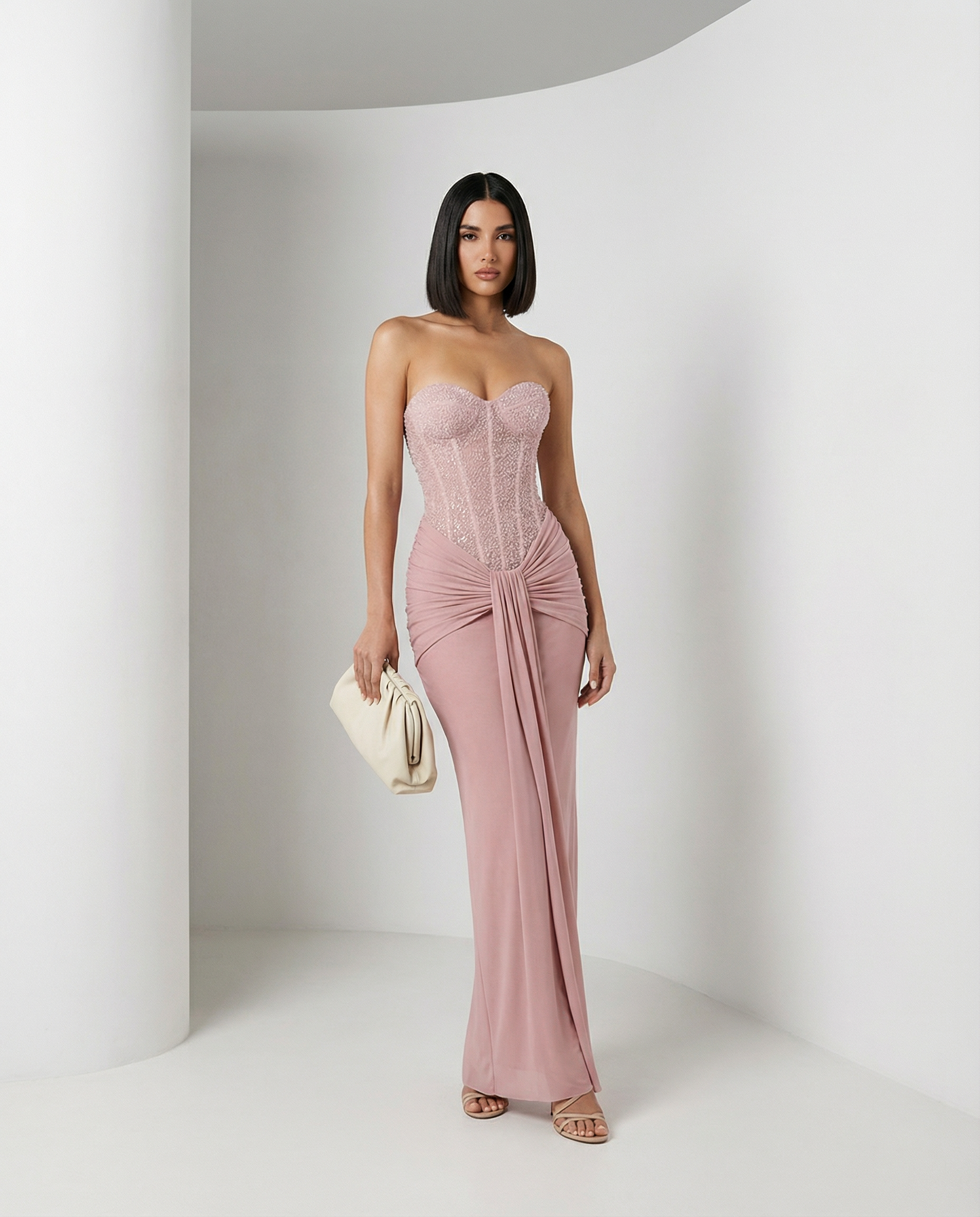 Luxe Sculpting Strapless Maxi Dress