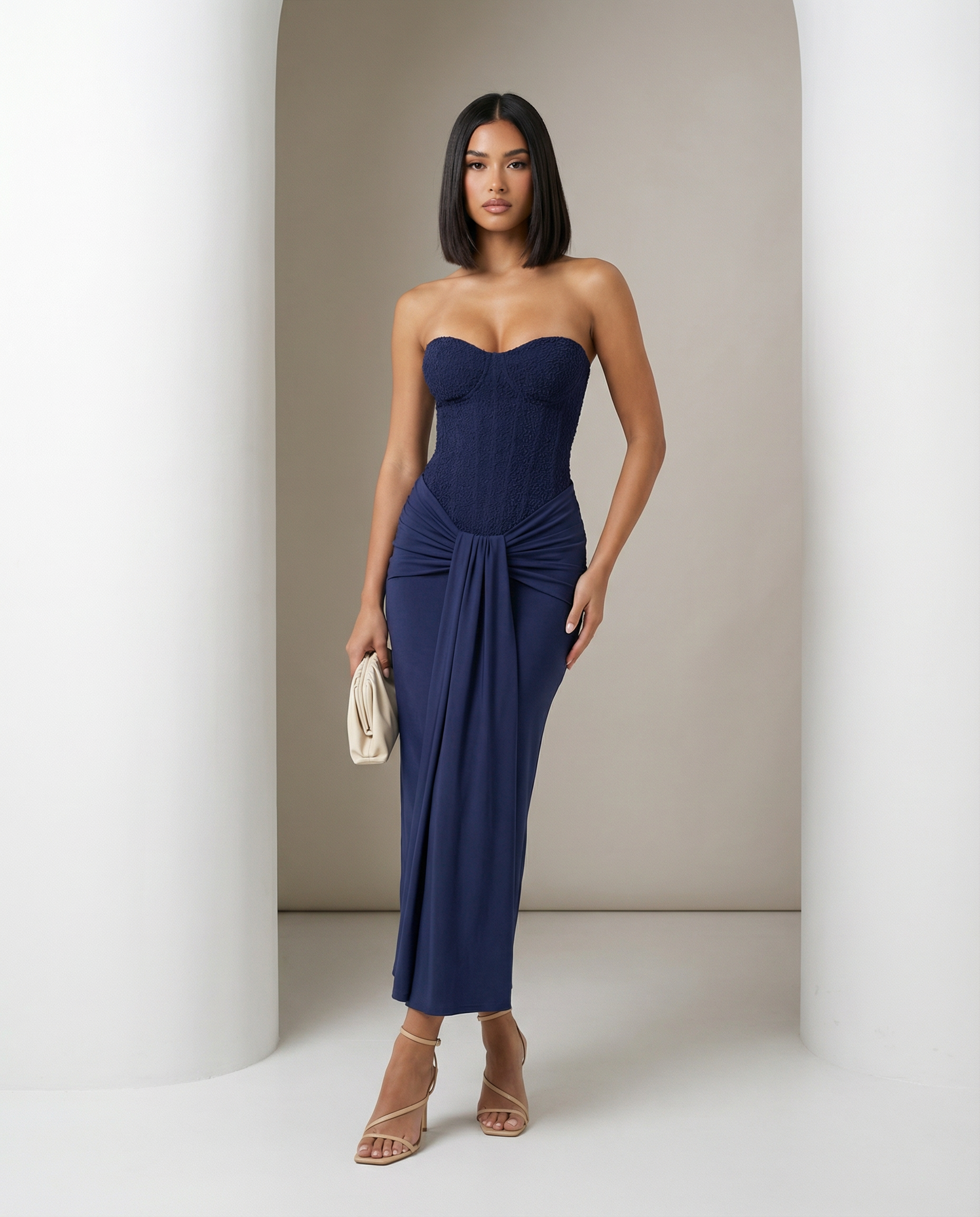 Luxe Sculpting Strapless Maxi Dress