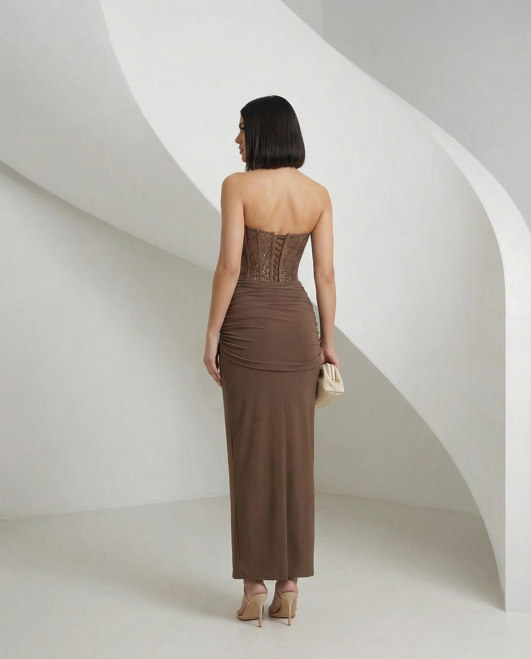 Luxe Sculpting Strapless Maxi Dress