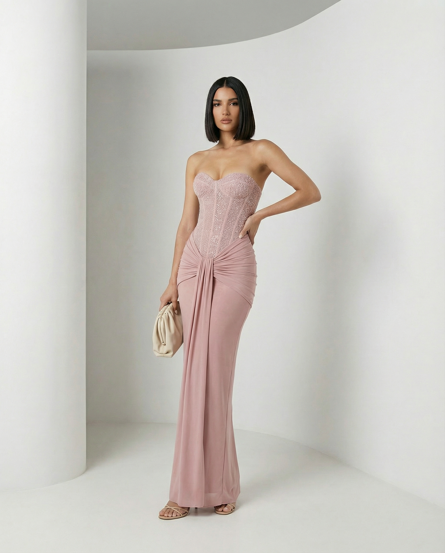 Luxe Sculpting Strapless Maxi Dress