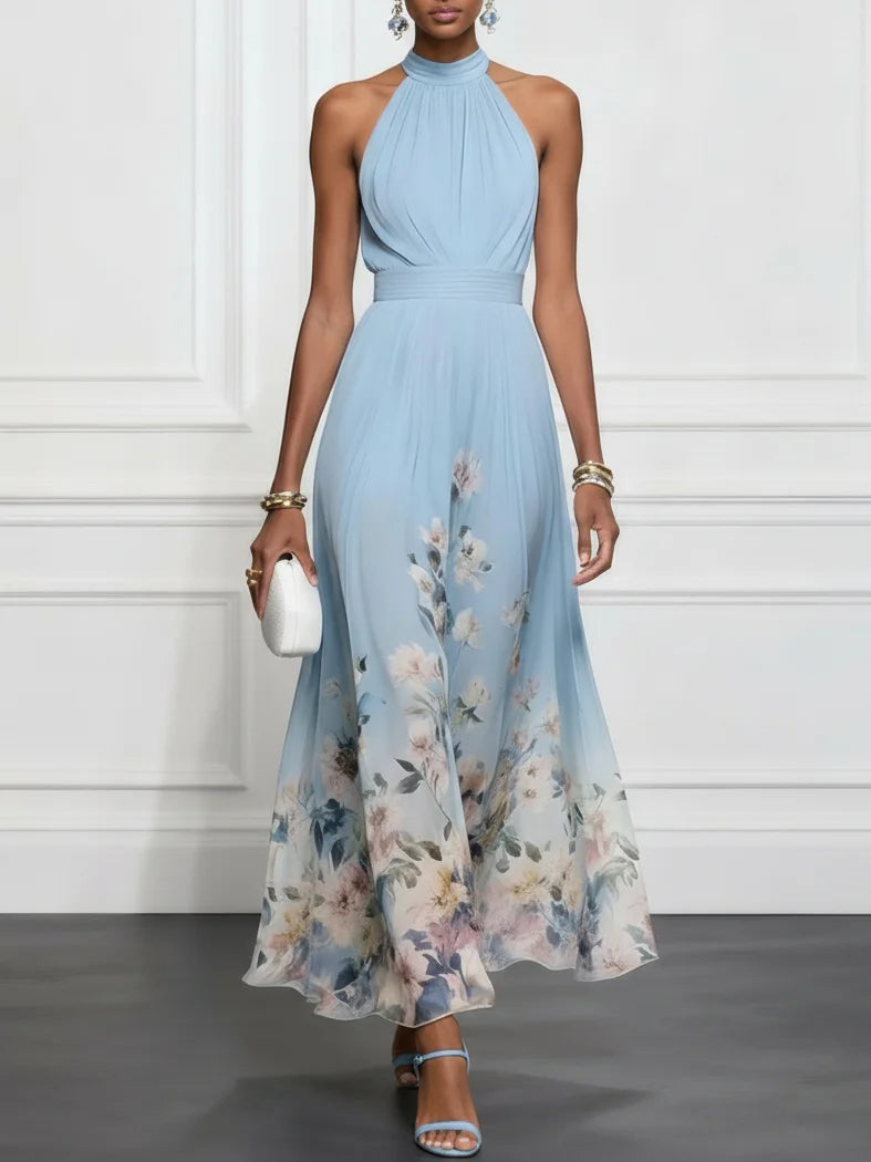 Chiffon Halter Maxi Dress