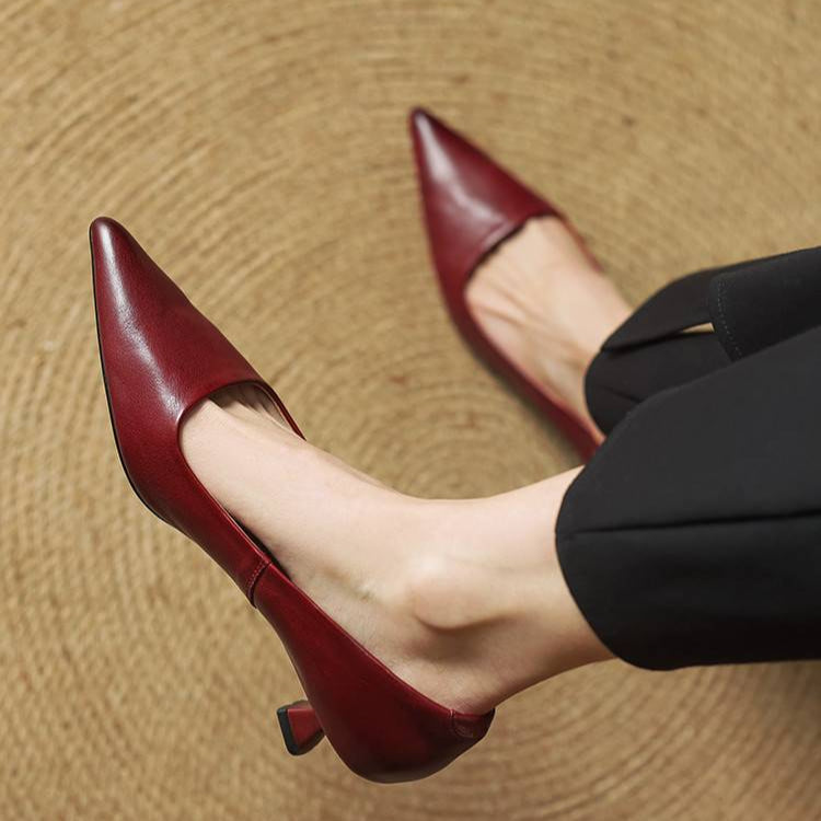 Livia | Elegant Leather Pointed Pumps