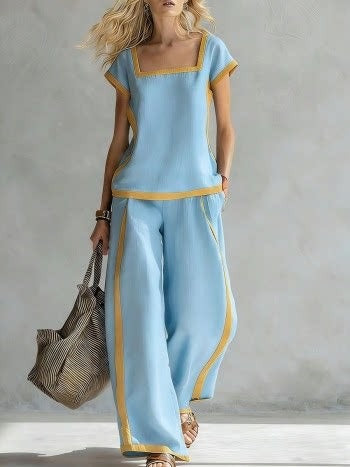 SERENA | ELEGANT TWO-PIECE LINEN SET