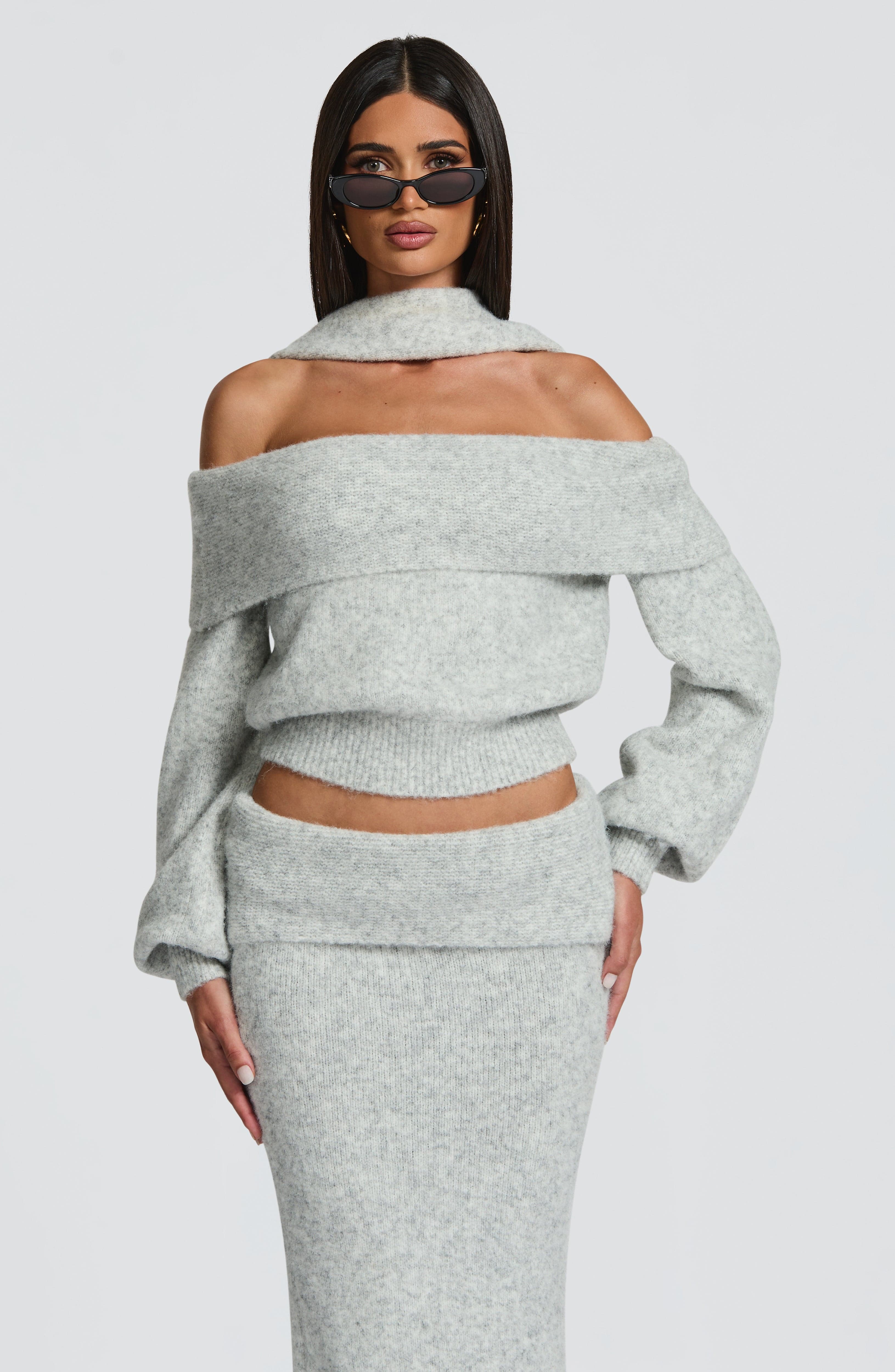 Andie Top - Light Grey Marl