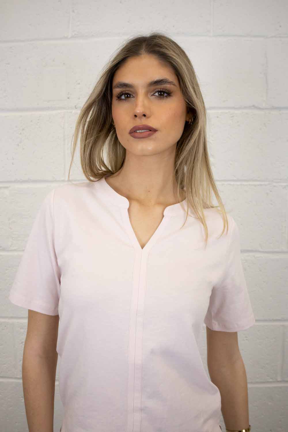 Bella Short Sleeve V Cotton Tee