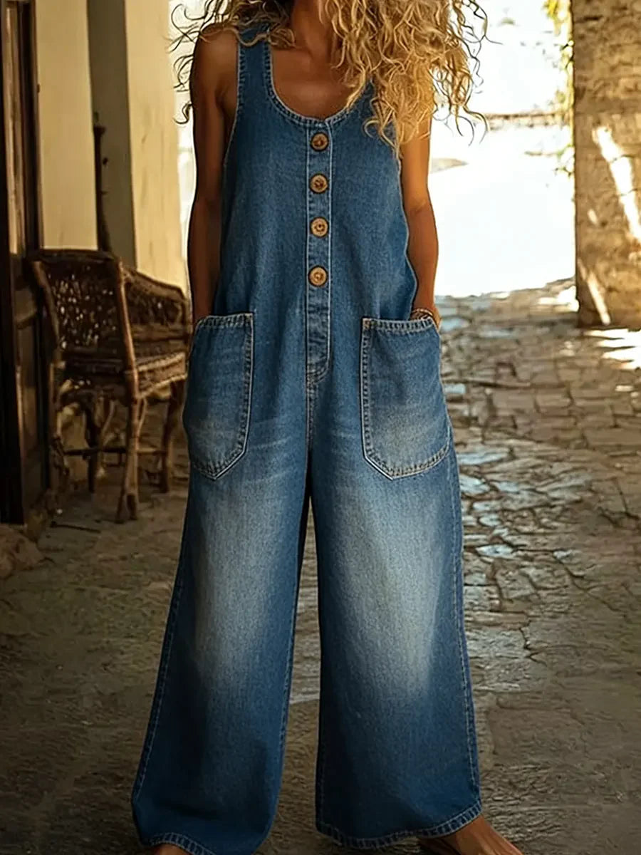 Cotton Denim Jumpsuit