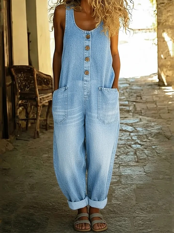 Cotton Denim Jumpsuit