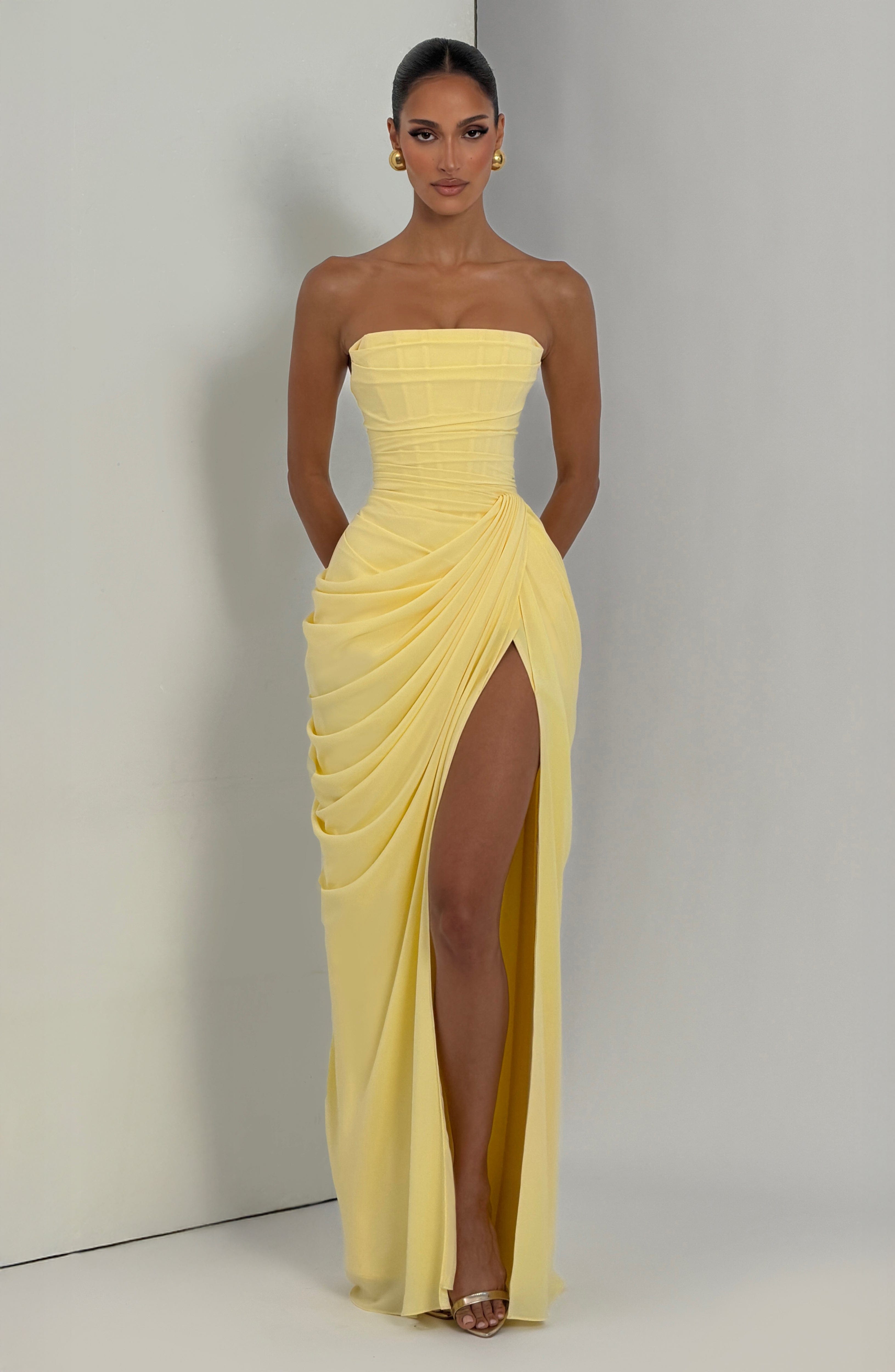 Cyra Maxi Dress - Lemon