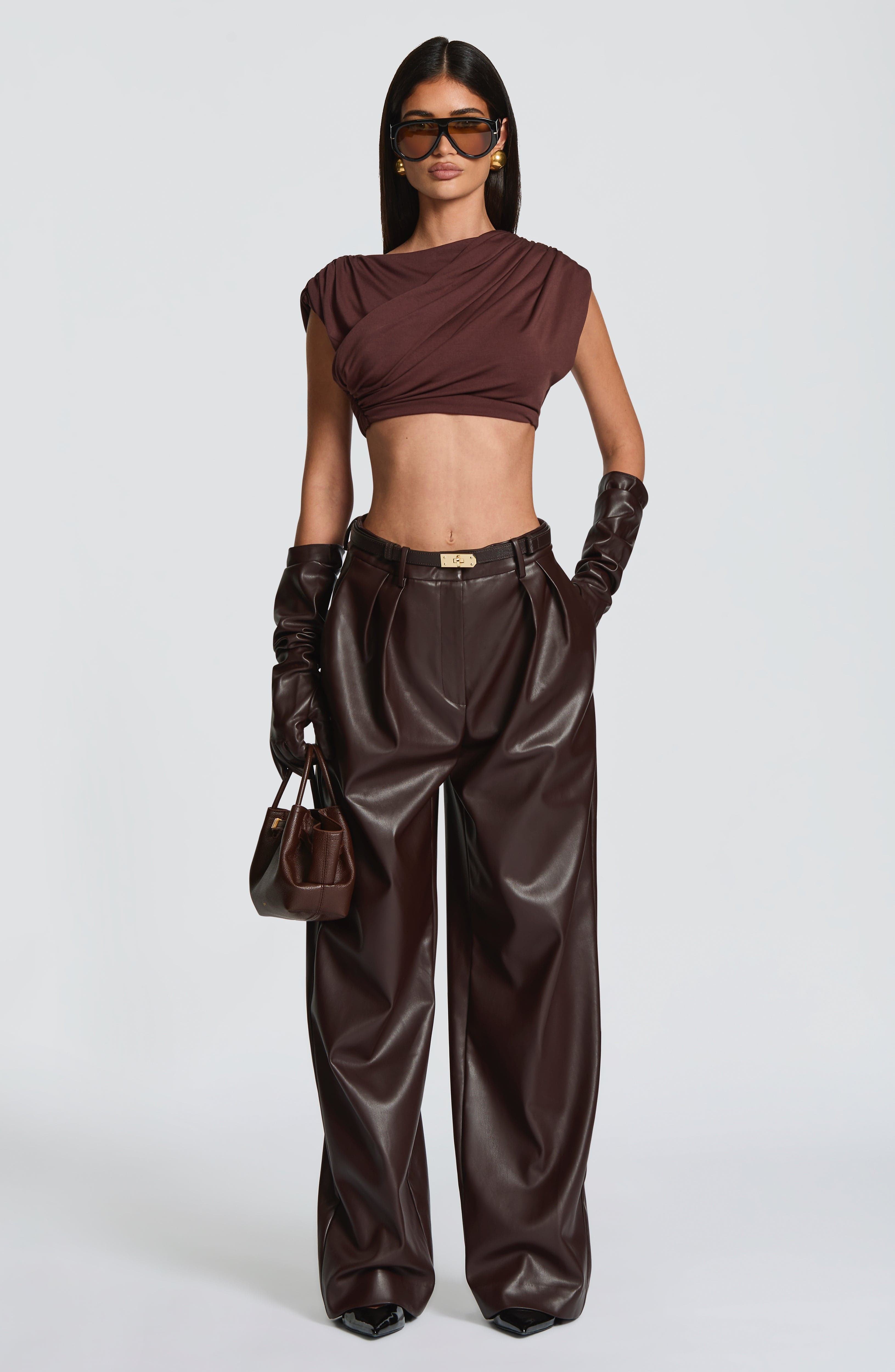 Glenda Pants - Plum Brown
