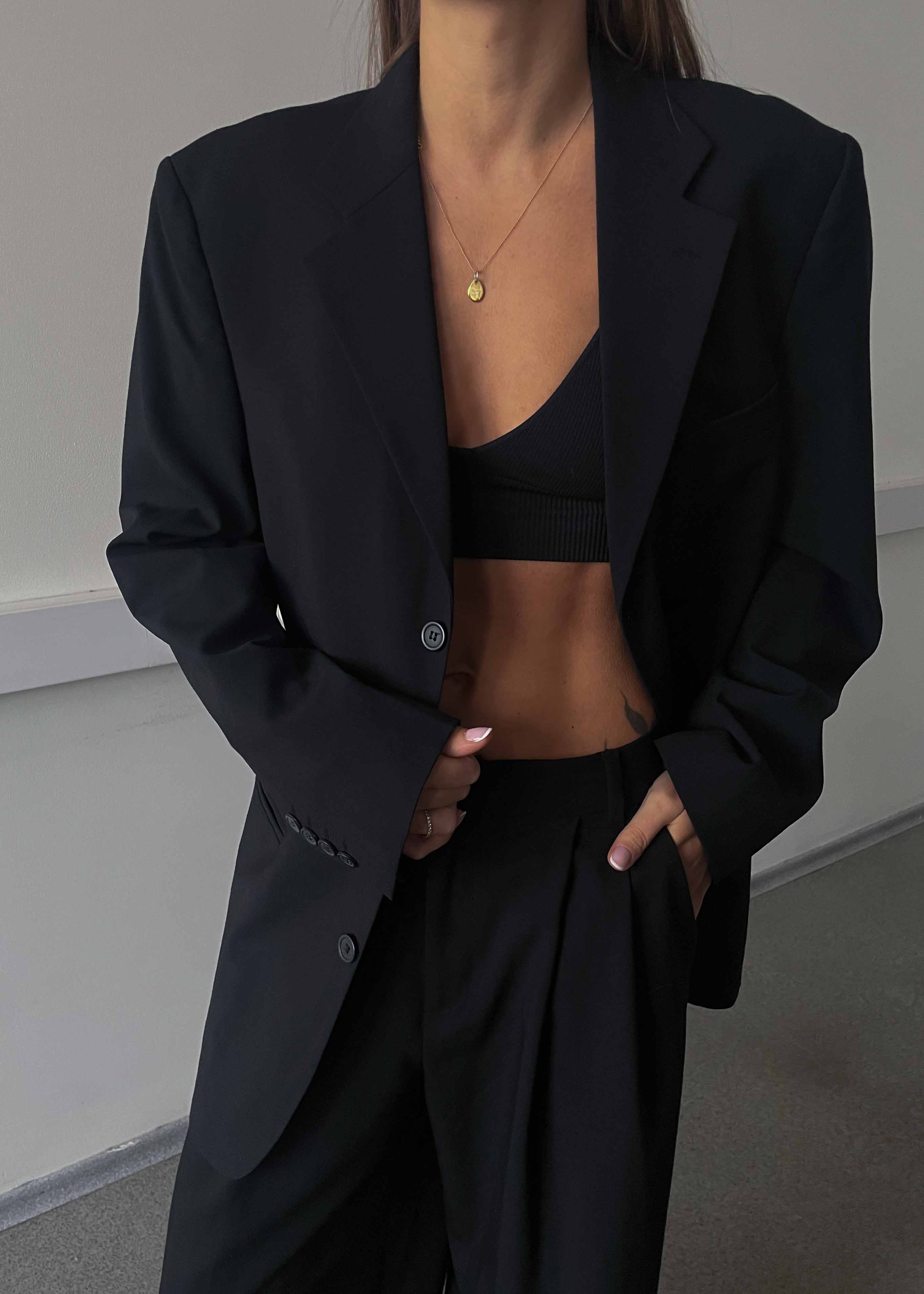 Vintage Black Oversized Blazer by Batistini