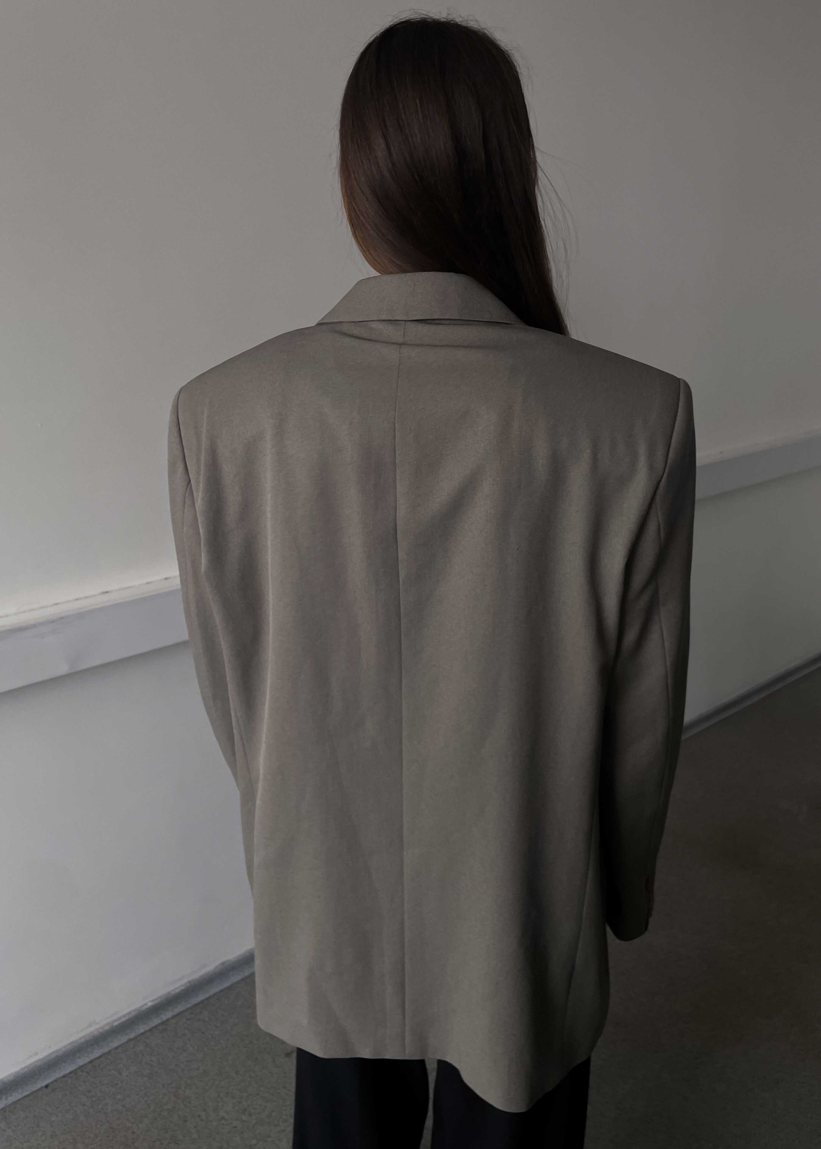 Vintage Light Grey Oversized Blazer
