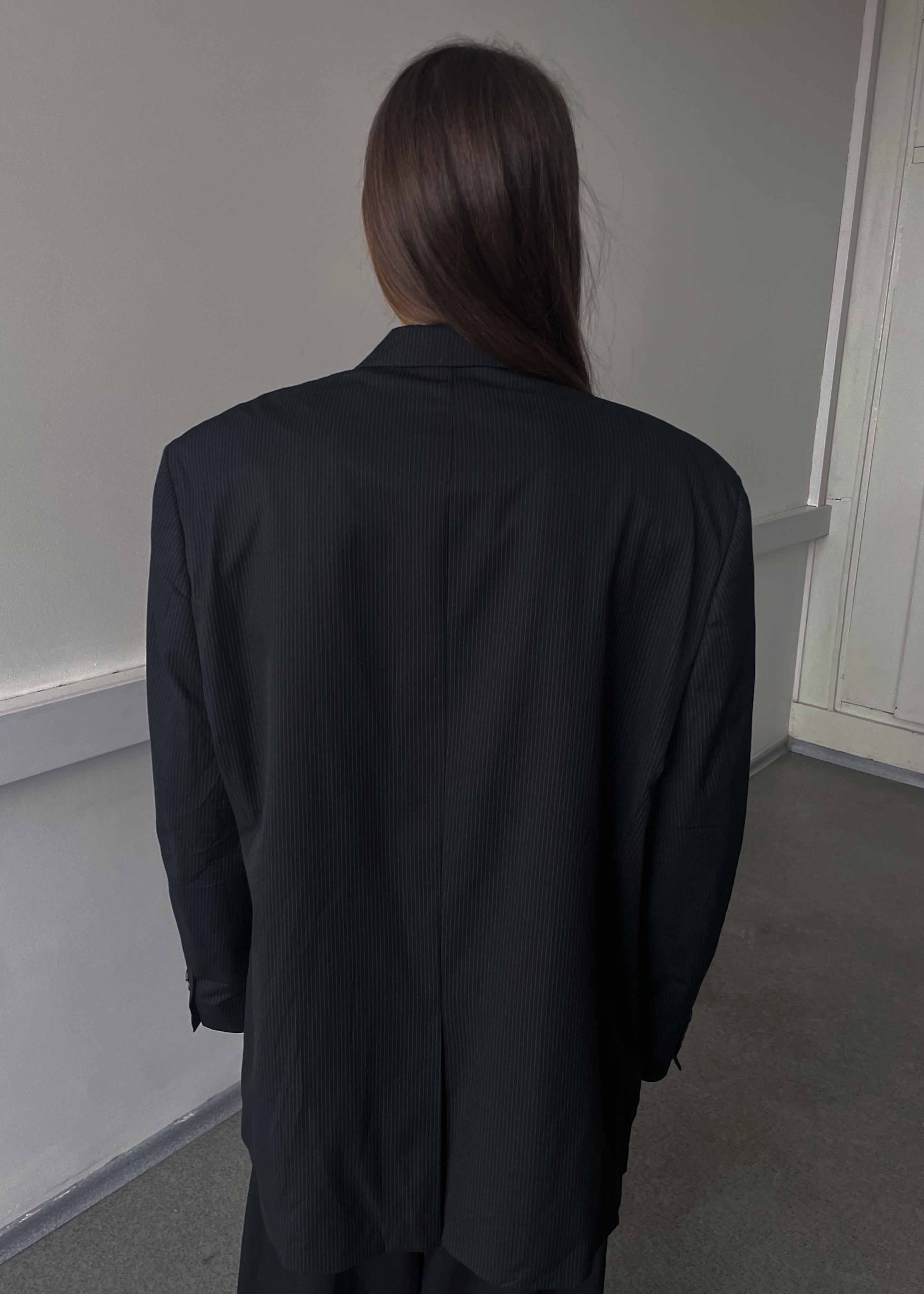 Vintage Black Striped Oversized Blazer by Chaps by RALPH LAUREN