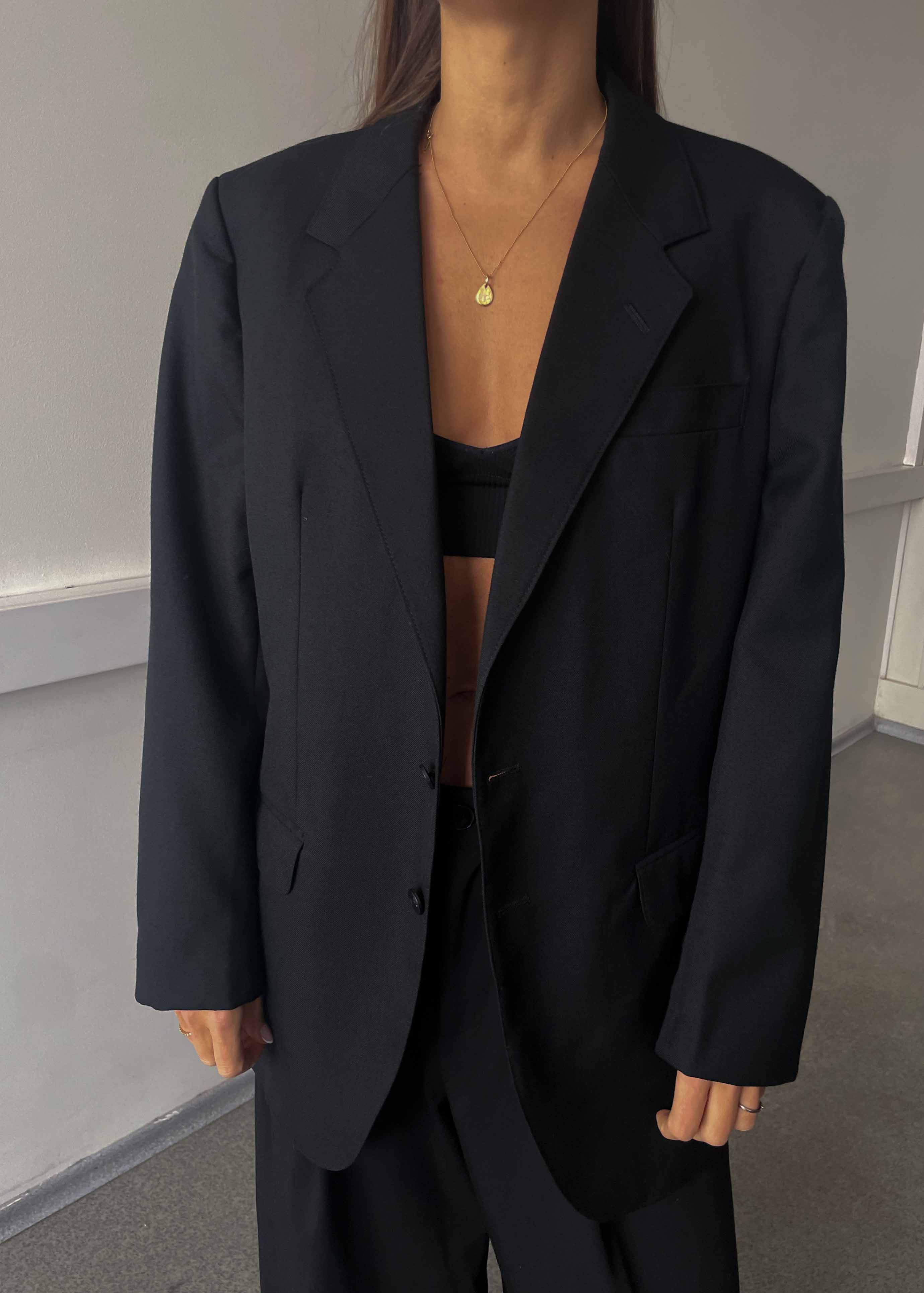 Vintage Black Classic Oversized Blazer