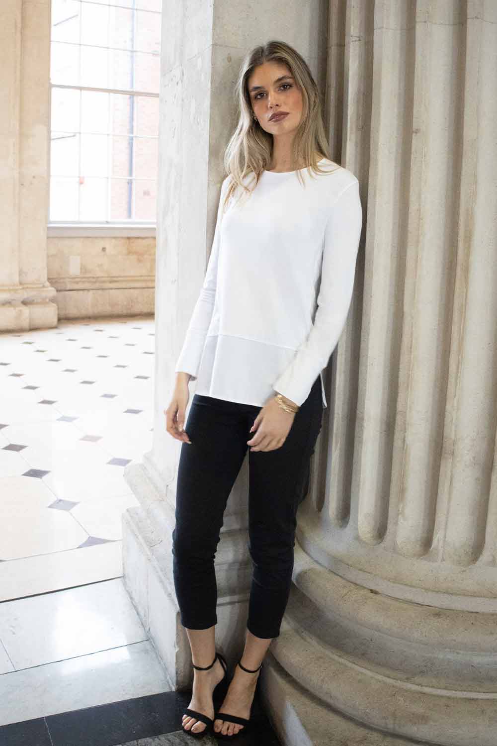 Sara Collarless Layering Shirt
