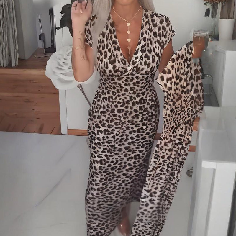 Wild Chic V-Neck Midi Dress
