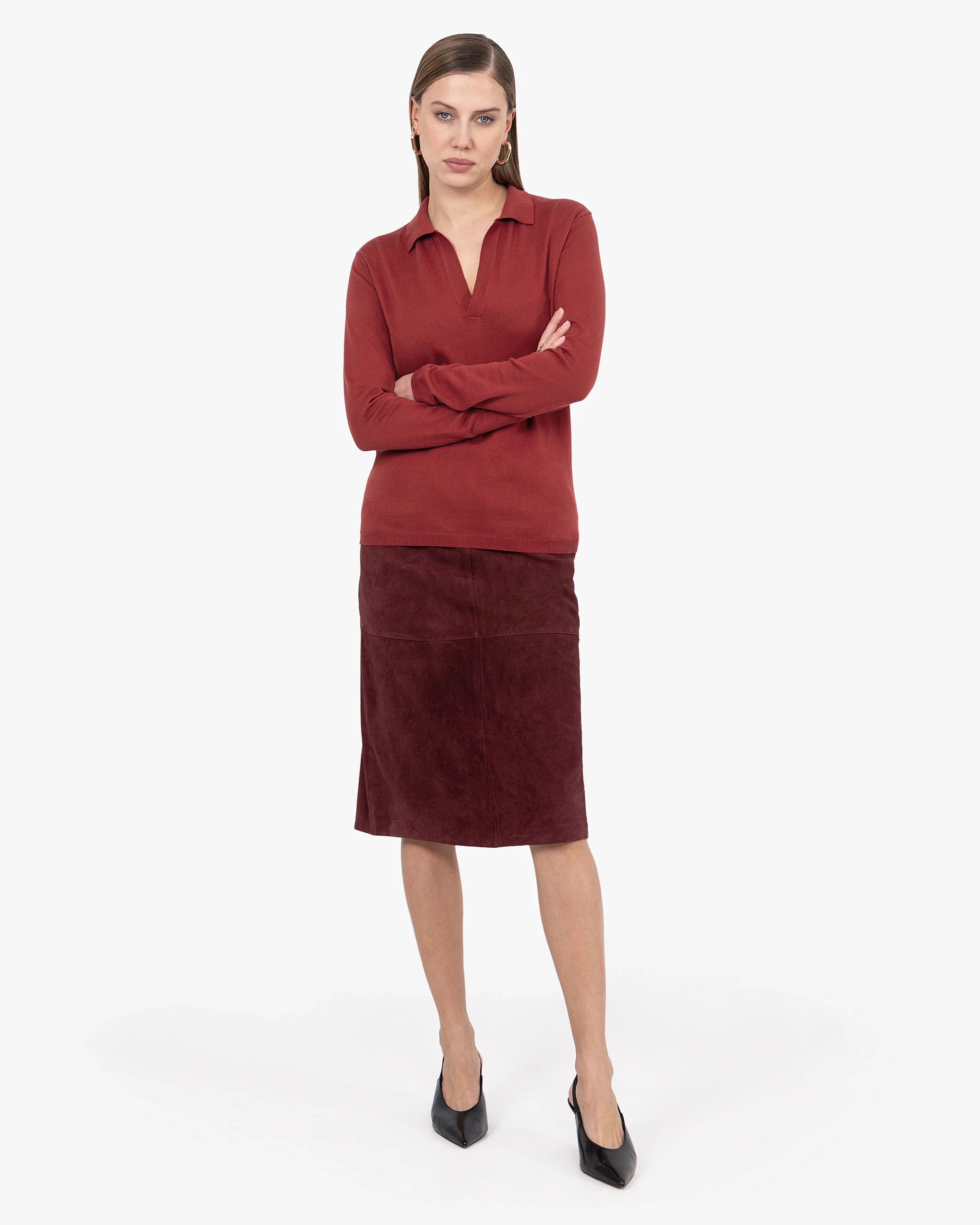 Women's Oasi Polo Sweater - Red