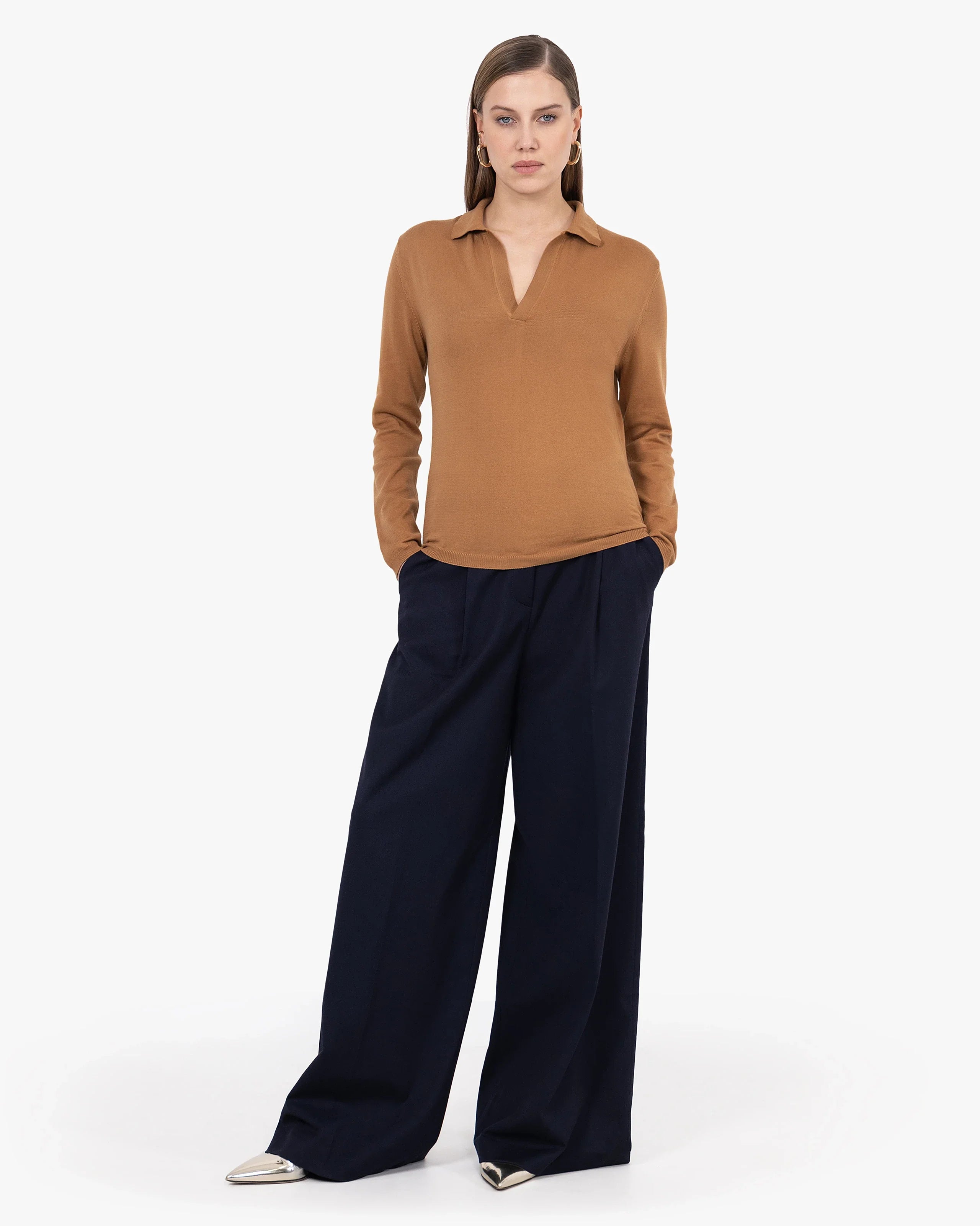 Women's Oasi Polo Sweater - Hazelnut