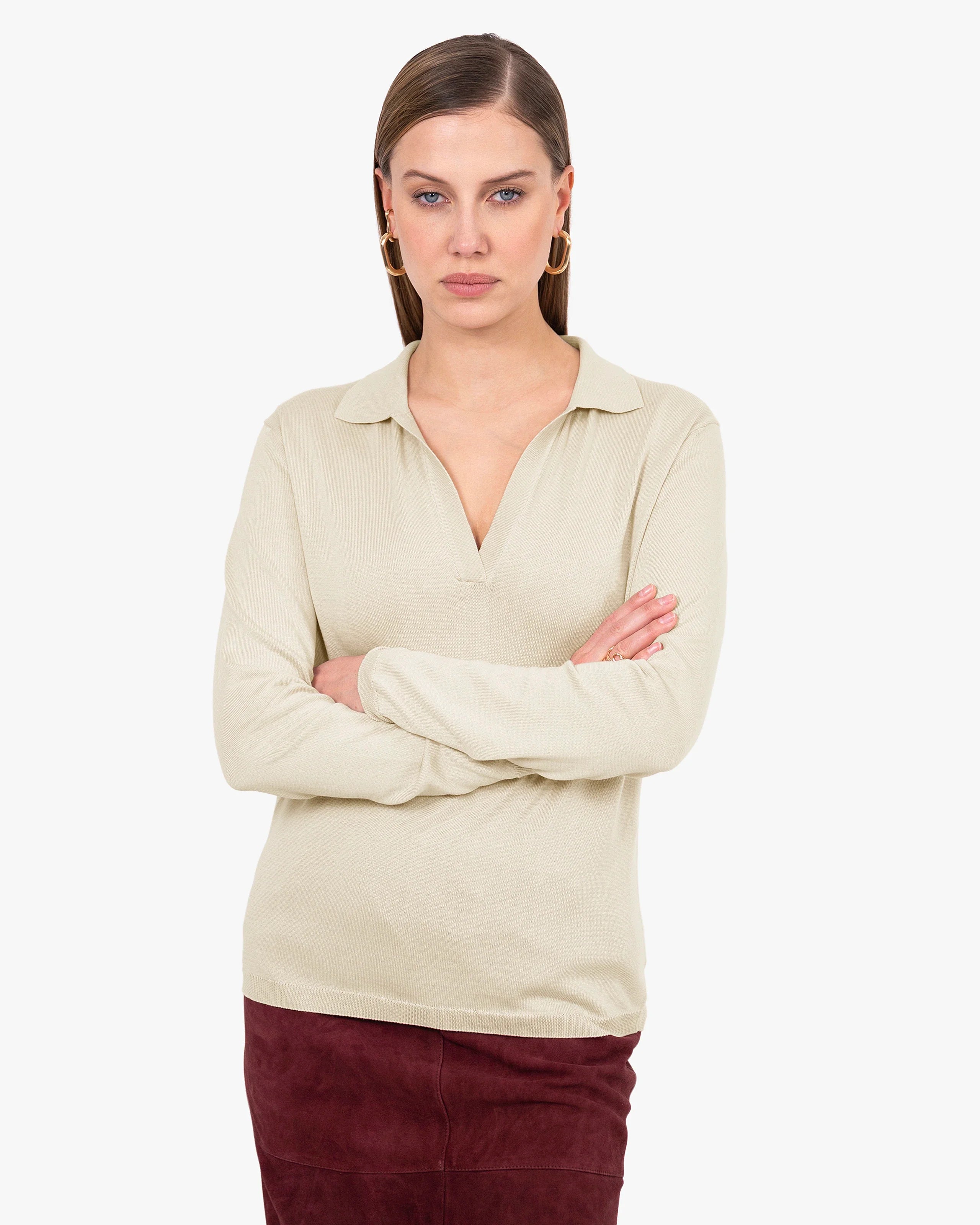 Women's Oasi Polo Sweater - Beige