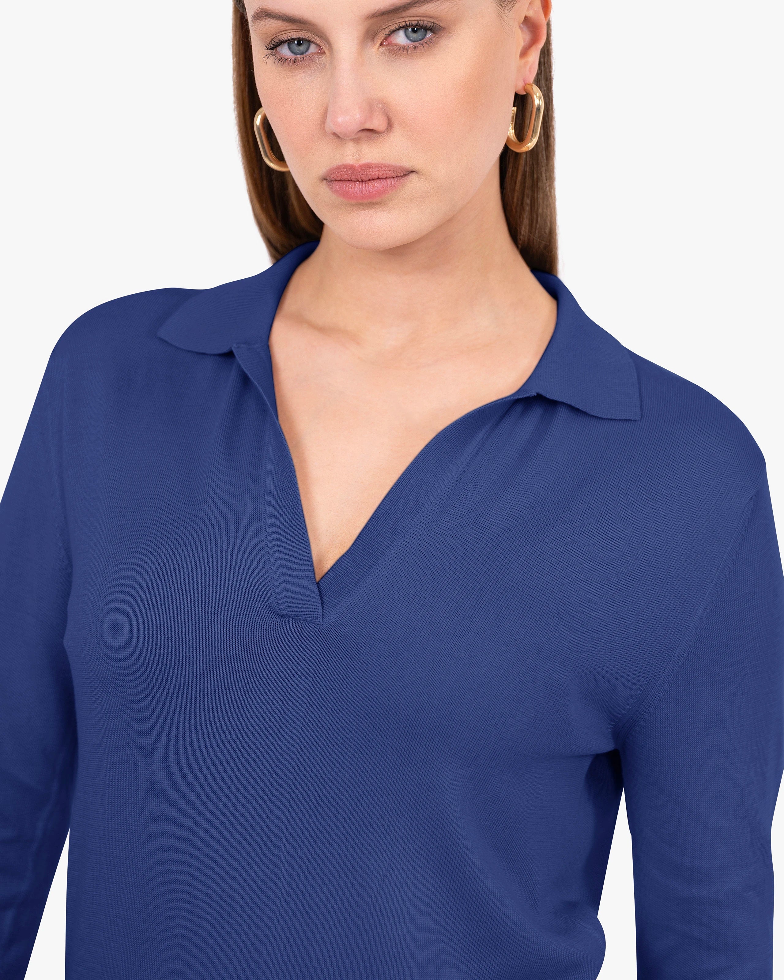 Women's Oasi Polo Sweater - Blue