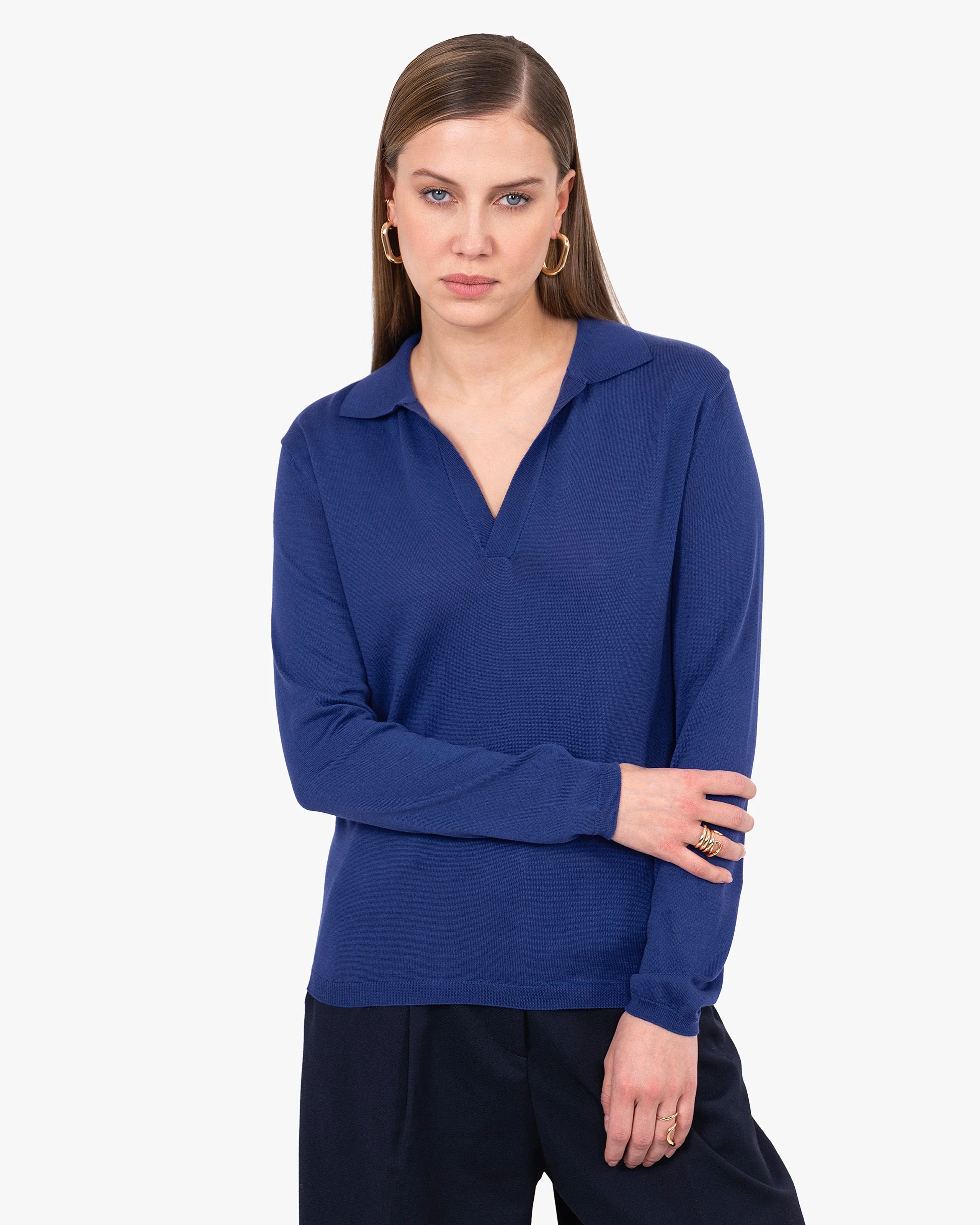 Women's Oasi Polo Sweater - Blue