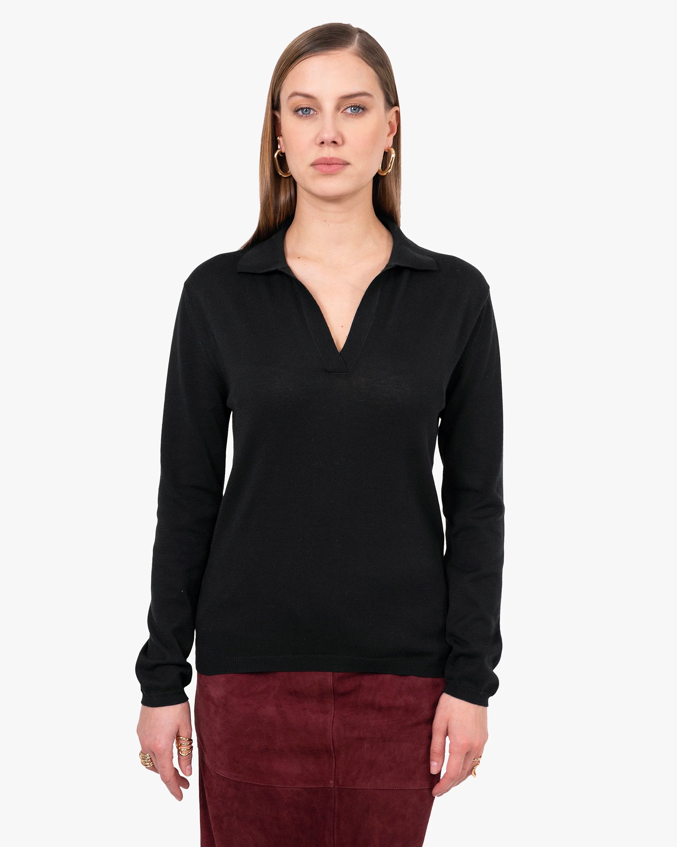 Women's Oasi Polo Sweater - Black